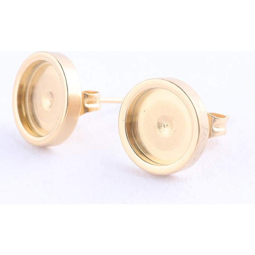 20 Piezas Base de Pendientes Reidgaller Acero Inoxidable 8mm