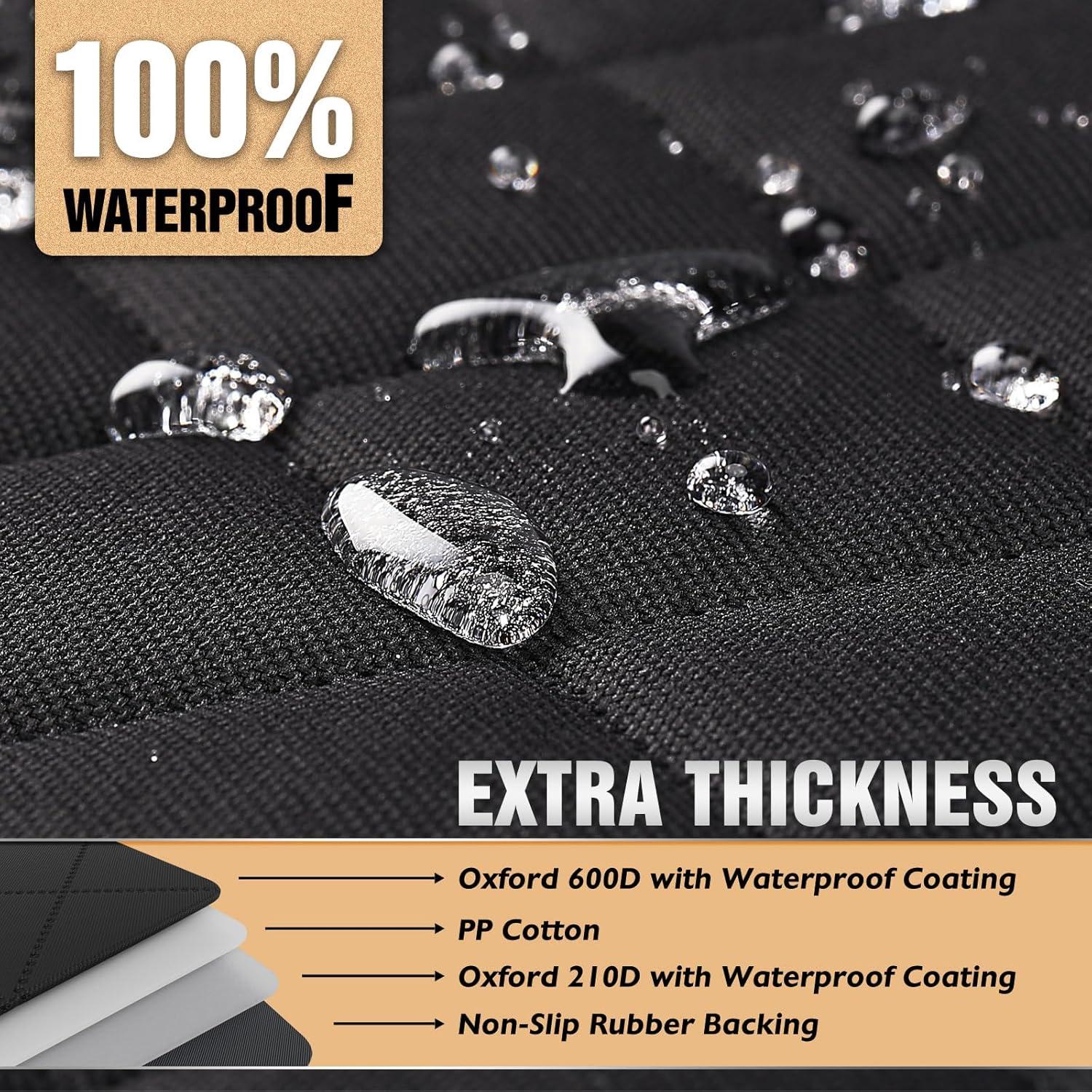 Funda de Asiento para Perros K KNODEL 100% Impermeable Negro