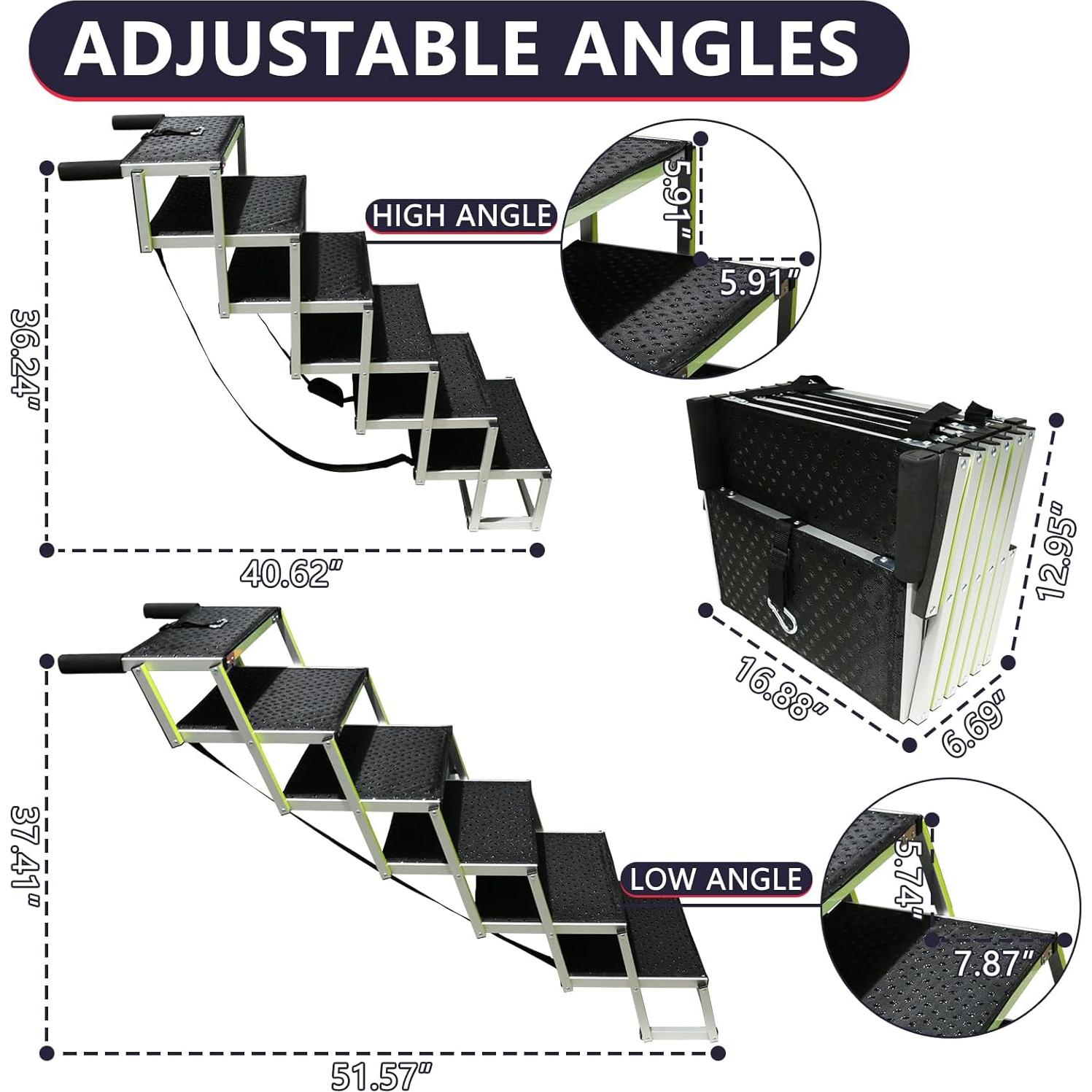 Rampas PLEGABLES para Perros PENSUN 6 Pasos Antideslizante