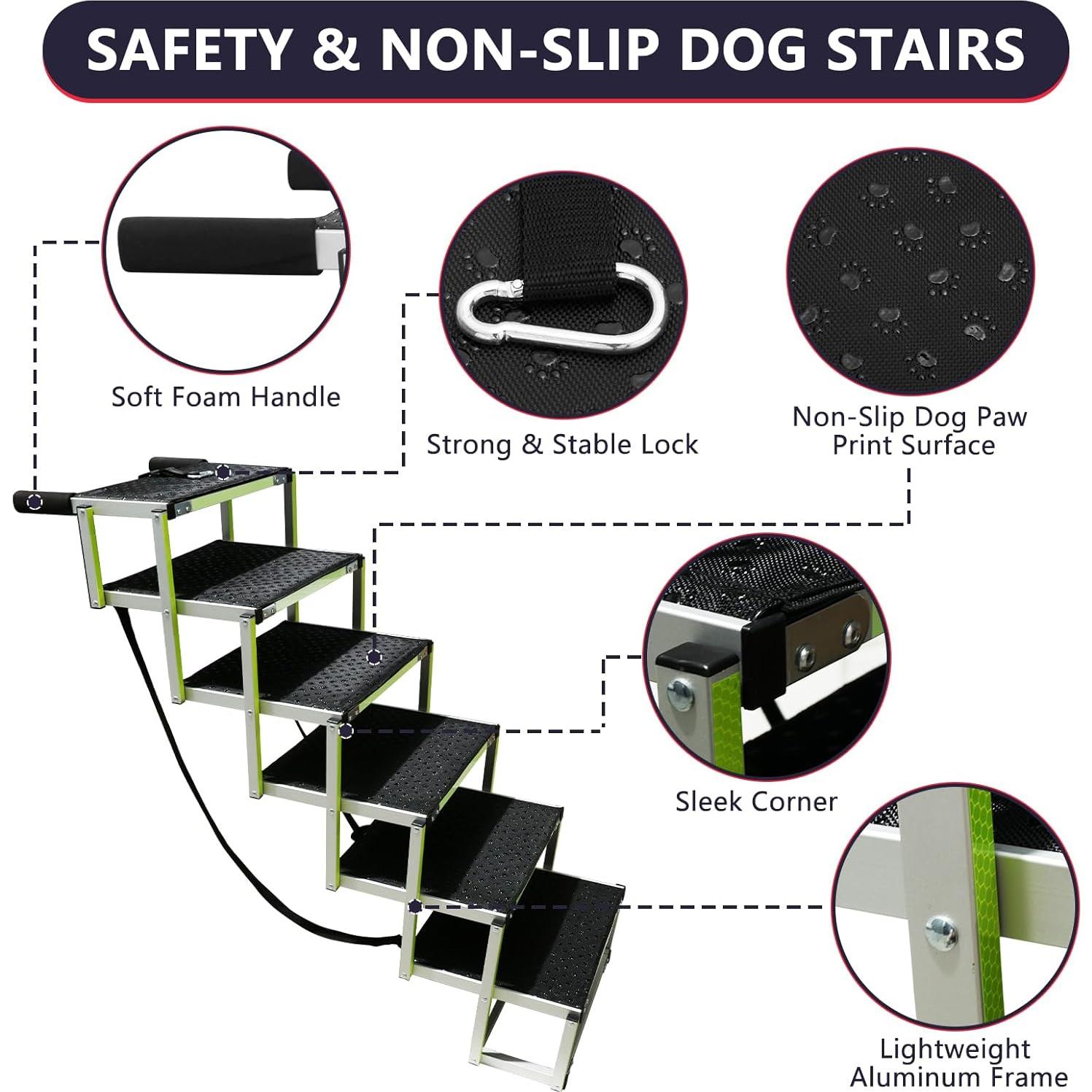 Rampas PLEGABLES para Perros PENSUN 6 Pasos Antideslizante