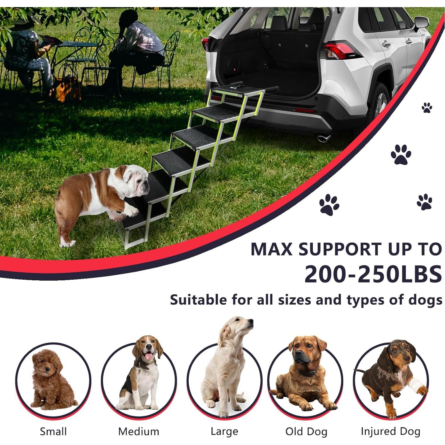 Rampas PLEGABLES para Perros PENSUN 6 Pasos Antideslizante