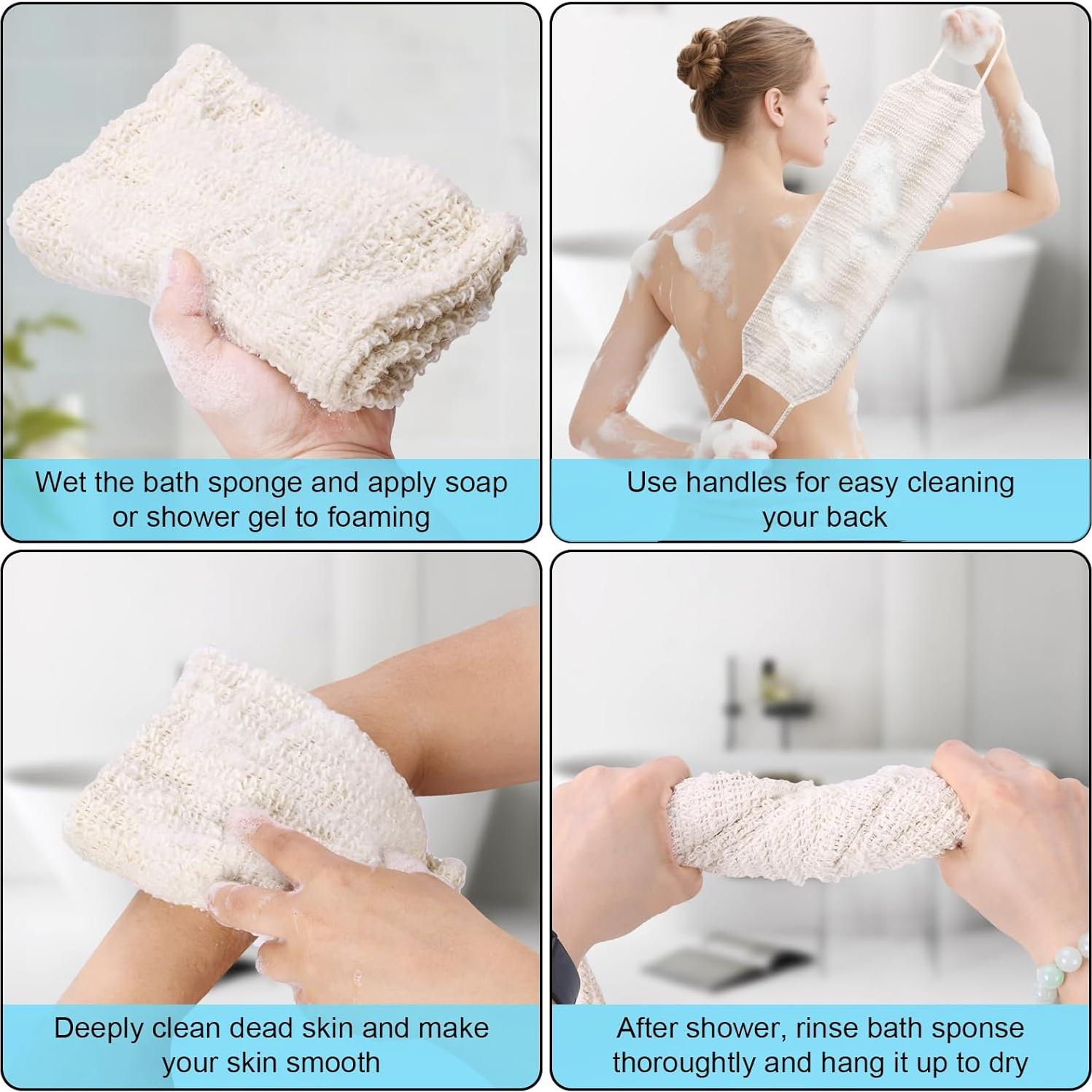 Toalla Exfoliante de Ducha SAMIYUE 90 cm Sisal Natural