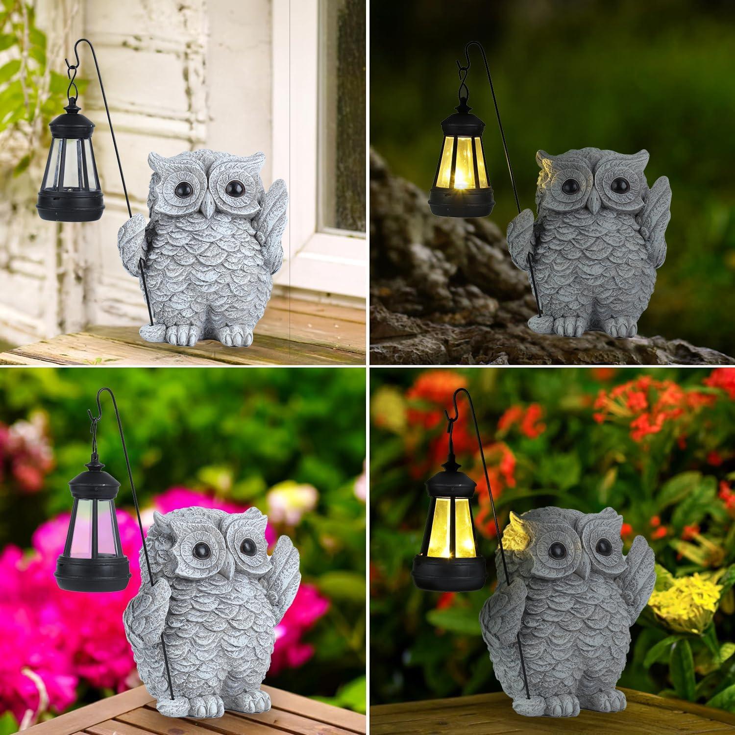 Estatua de Búho Solar para Jardín QZWHLSM 12.95x14.99cm