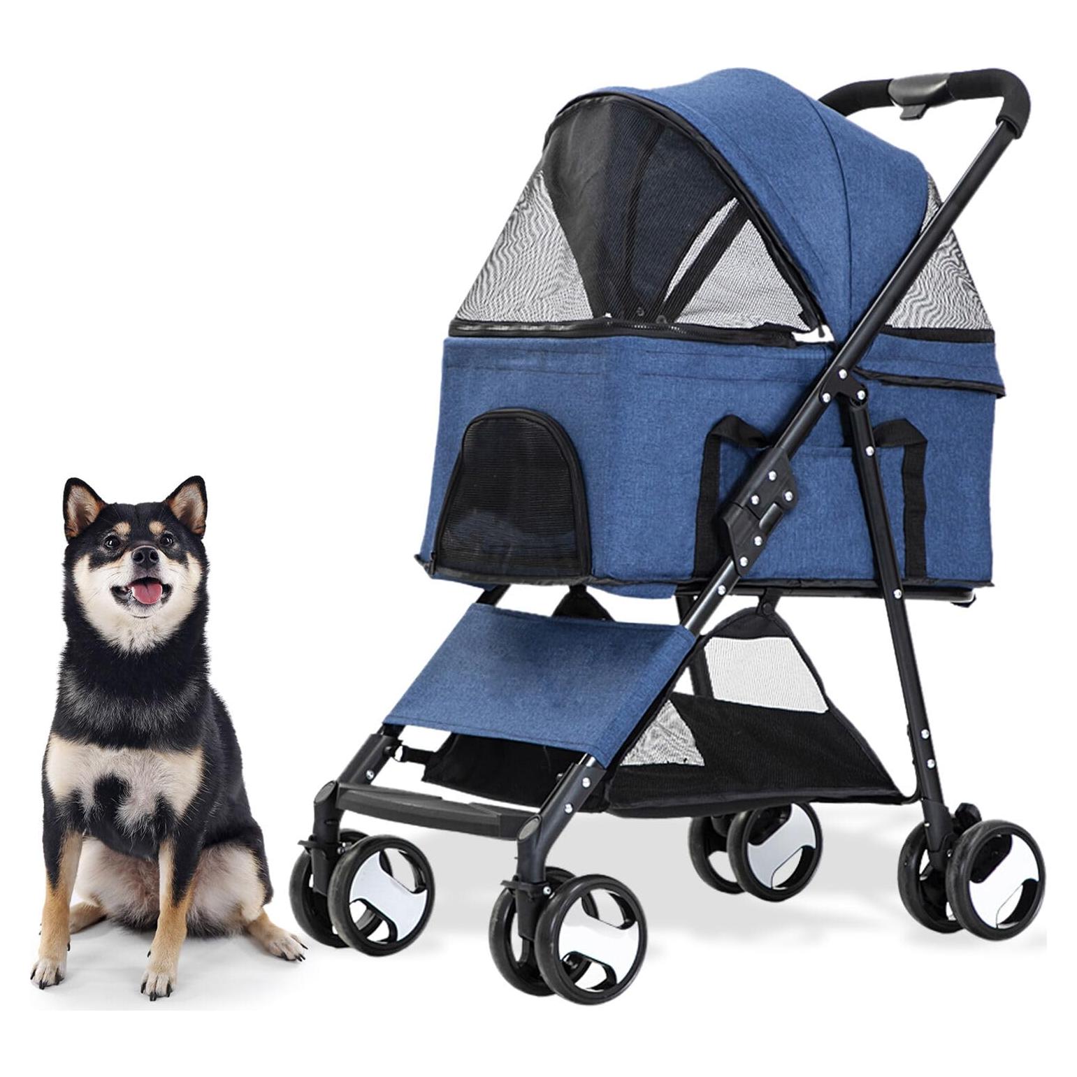 Carrito para Mascotas Critter Sitters Azul 15 kg 4 Ruedas Plegable