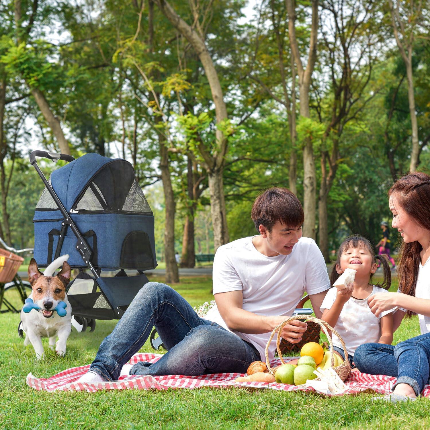 Carrito para Mascotas Critter Sitters Azul 15 kg 4 Ruedas Plegable