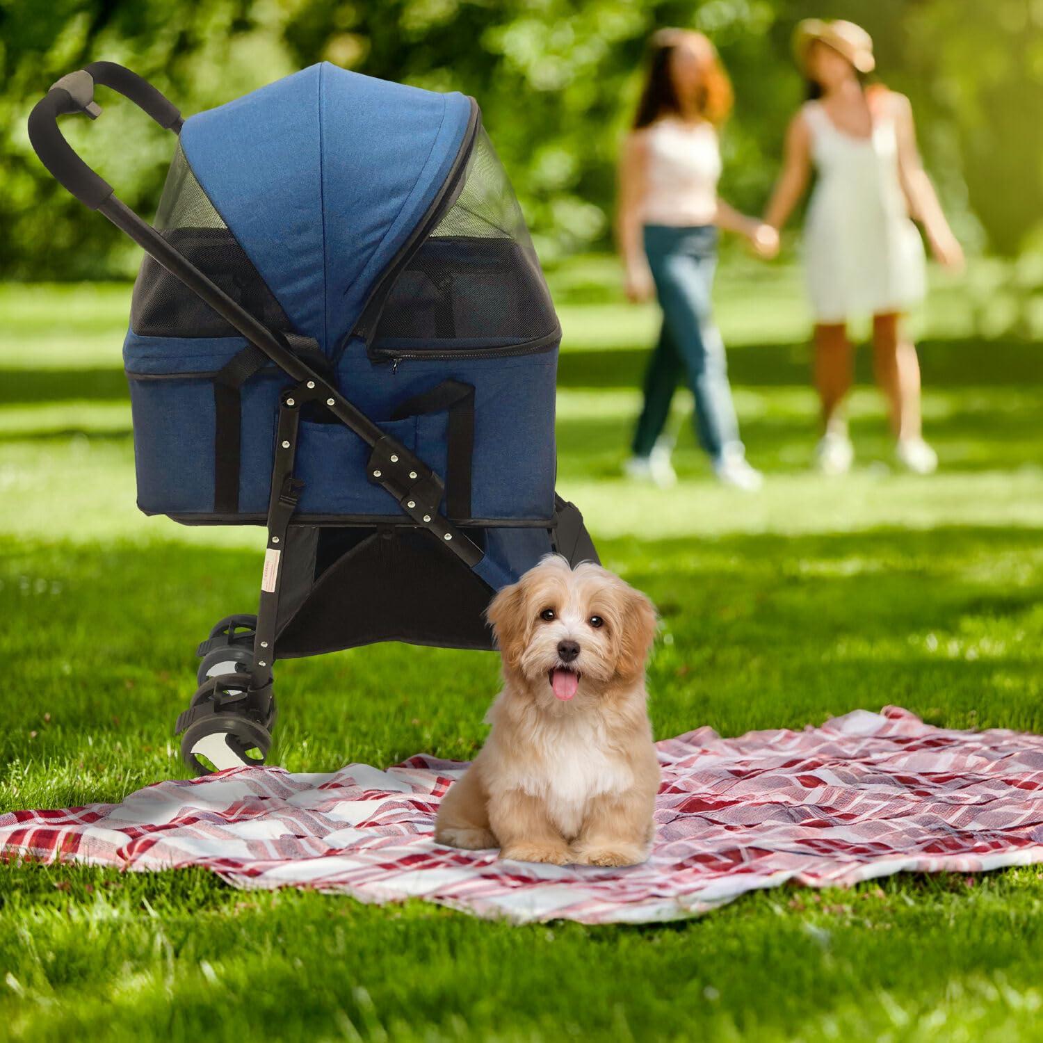 Carrito para Mascotas Critter Sitters Azul 15 kg 4 Ruedas Plegable