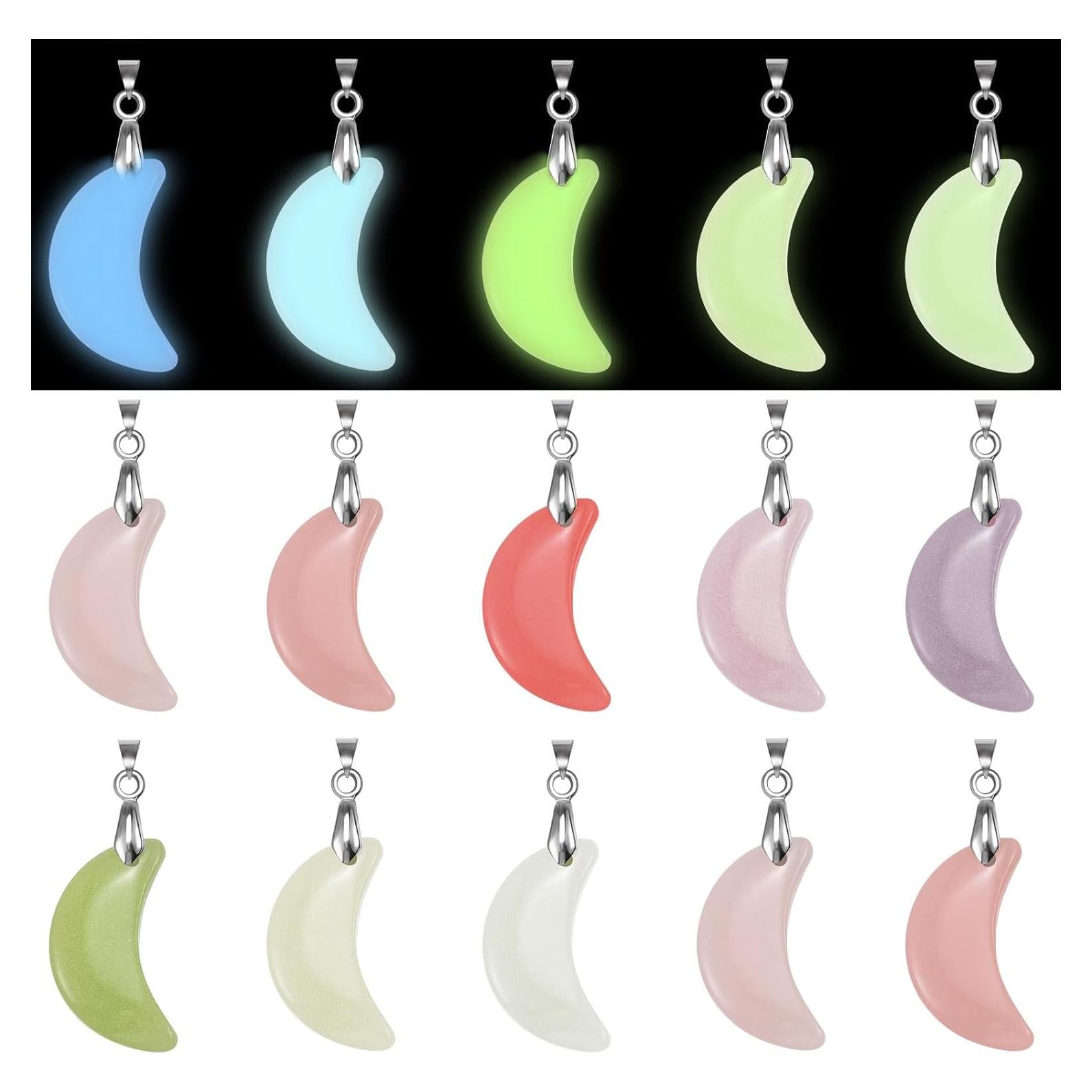 10 Piezas Encantos de Piedra Brillante Luminosa para Joyería