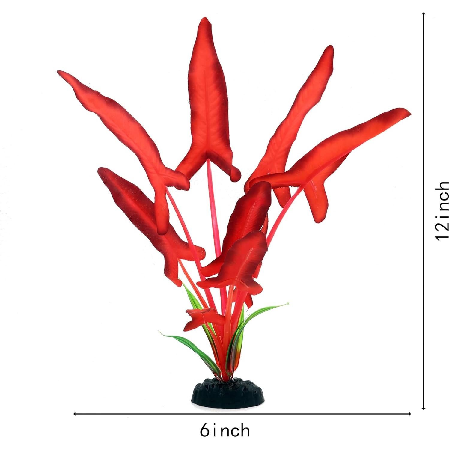 Paquete de 2 Plantas de Acuario de Seda DVHEY 30.48 cm Rojo