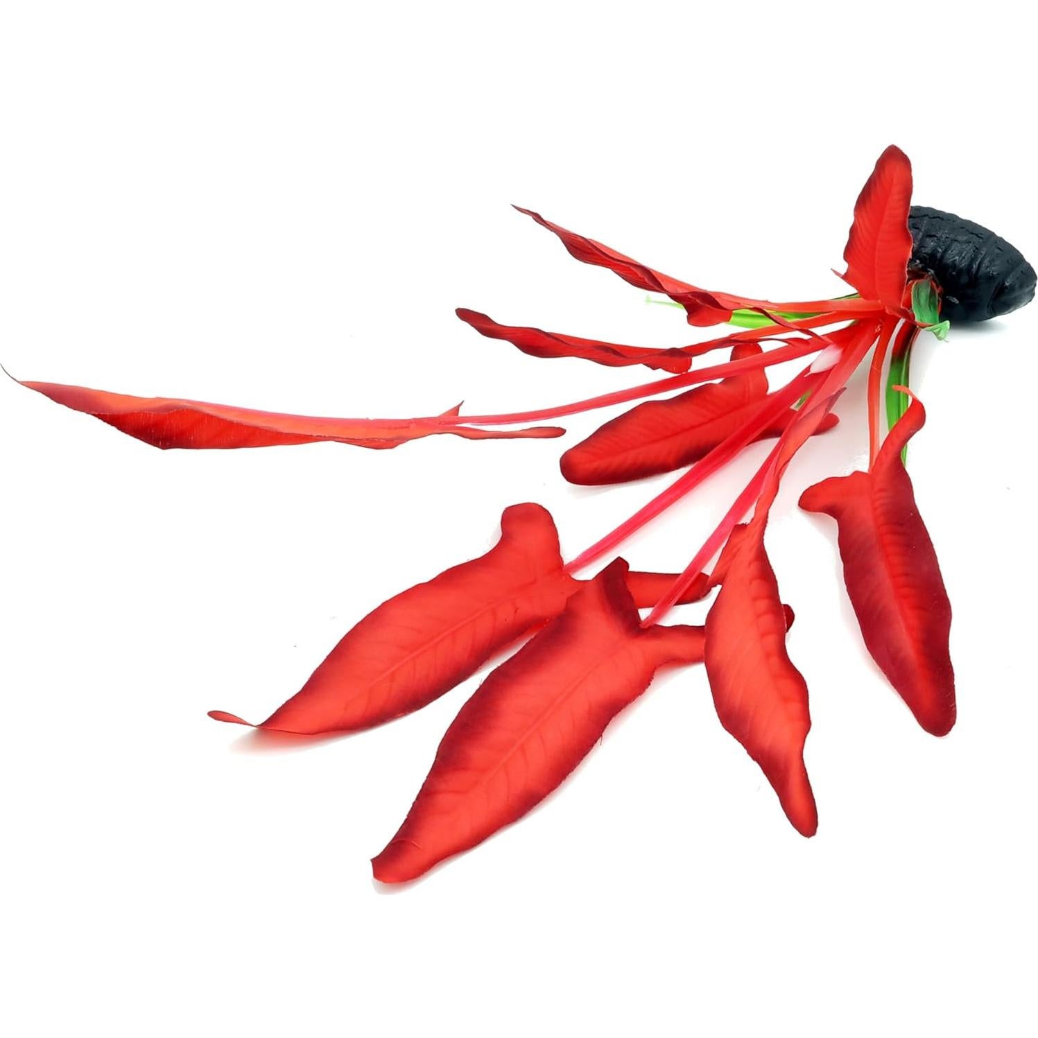 Paquete de 2 Plantas de Acuario de Seda DVHEY 30.48 cm Rojo