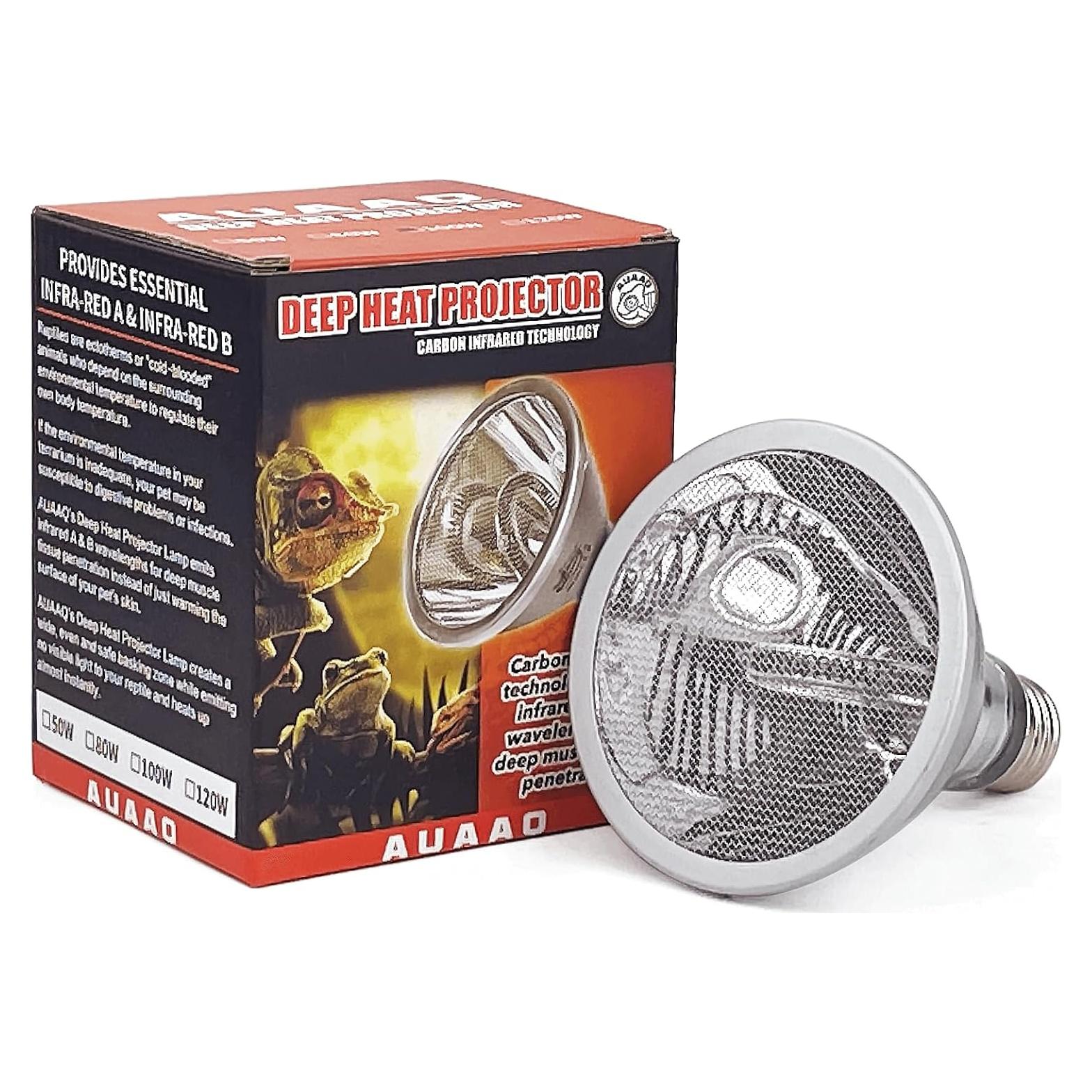 Lámpara Proyector de Calor Infrarrojo AUAAQ 50W para Reptiles