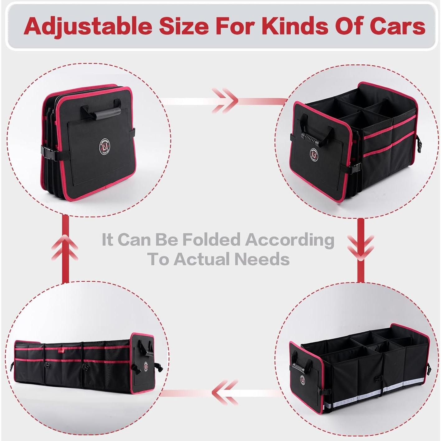 Organizador de Maletero LIBZAKI 95L Plegable con Bolsa Térmica 26L