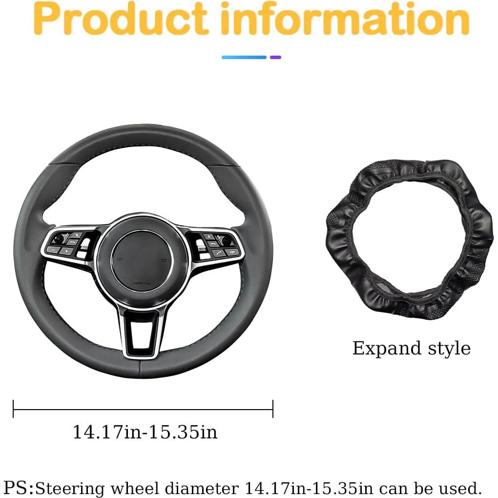 Funda de Volante Osilly 37-38cm Antideslizante Cuero Carbono