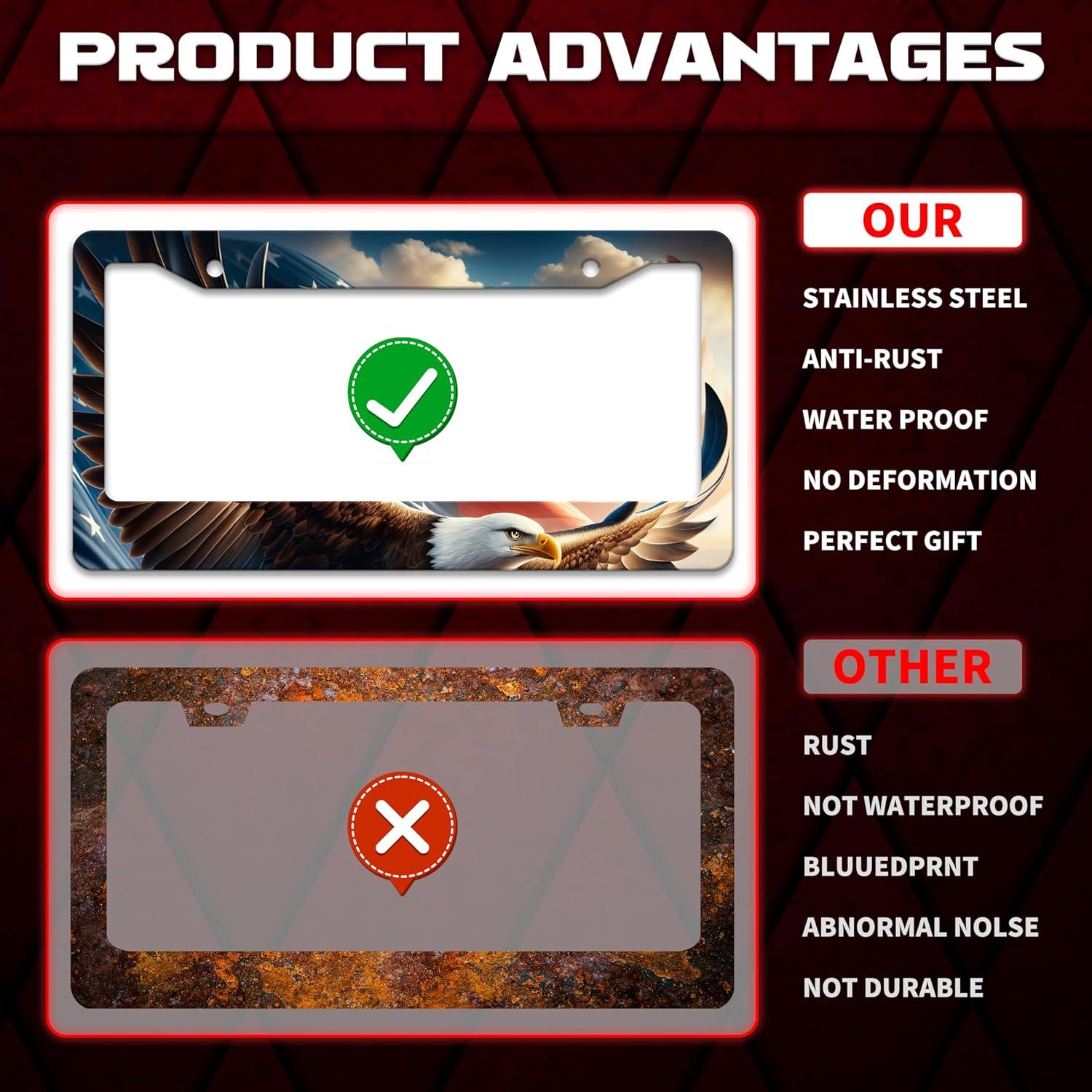 Marco de Placa de Licencia Personalizado Omw2fyb Águila Americana