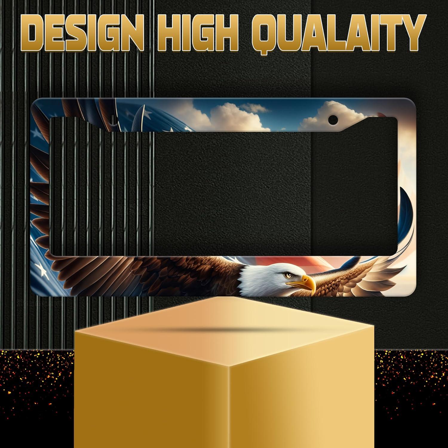 Marco de Placa de Licencia Personalizado Omw2fyb Águila Americana
