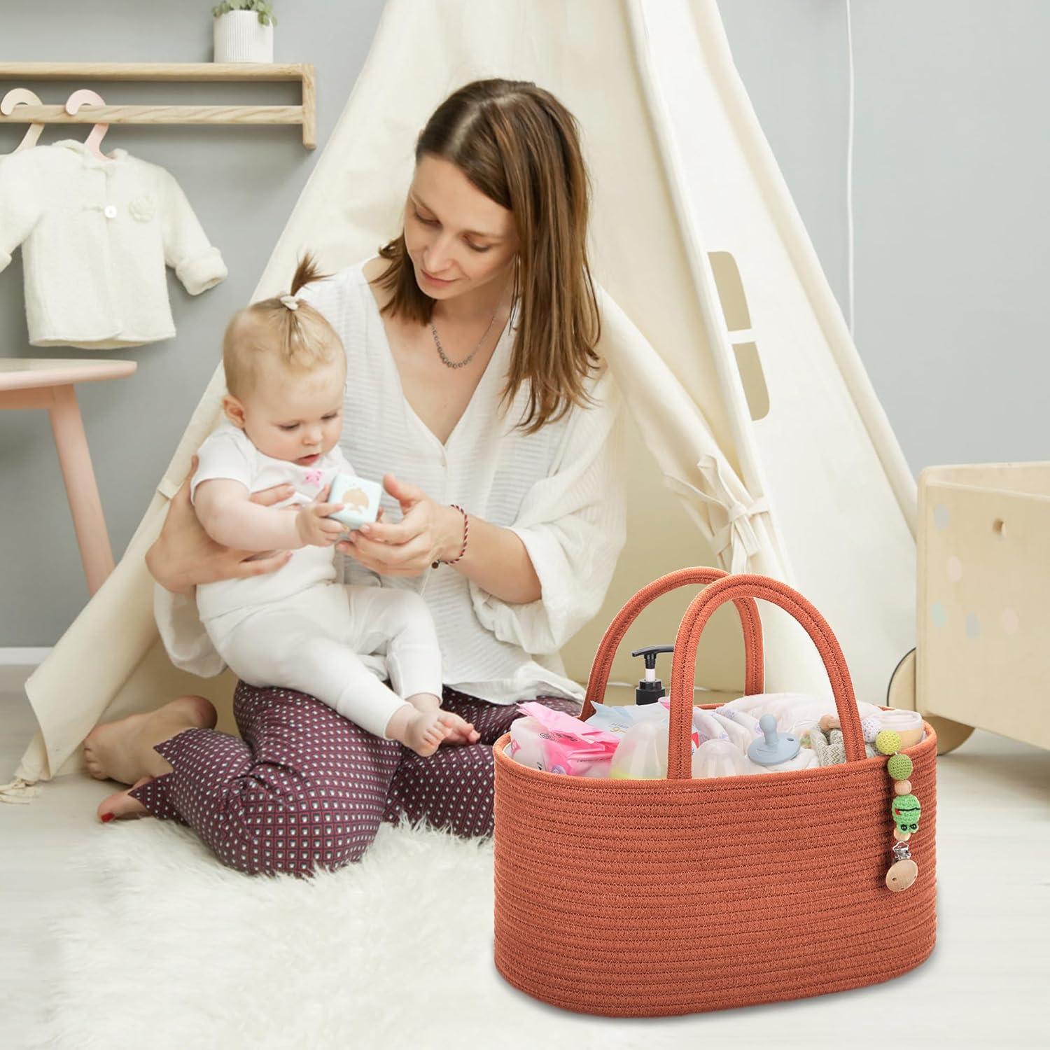 Caddy Organizador de Pañales COMSE Grande Algodón 39x25x20cm