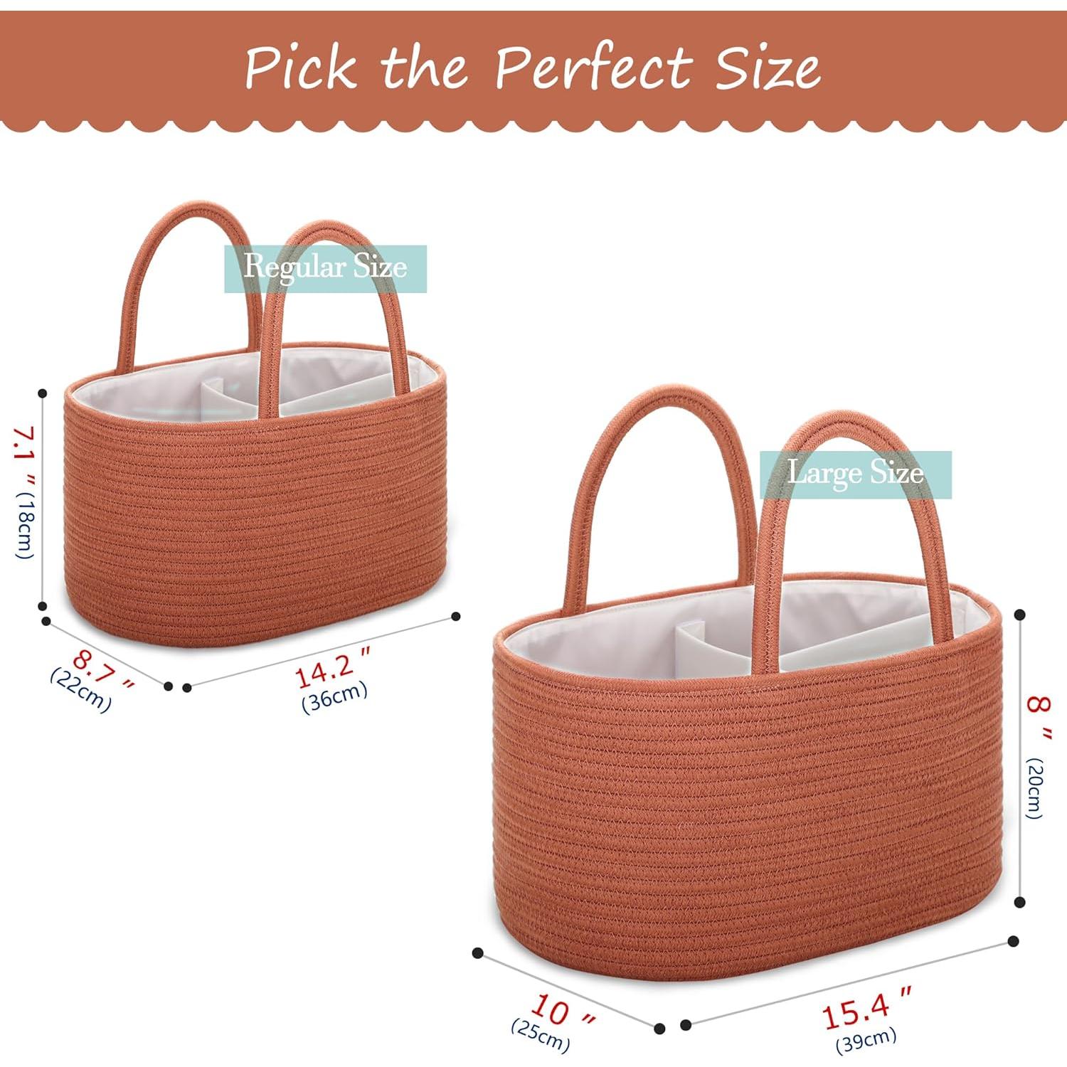 Caddy Organizador de Pañales COMSE Grande Algodón 39x25x20cm