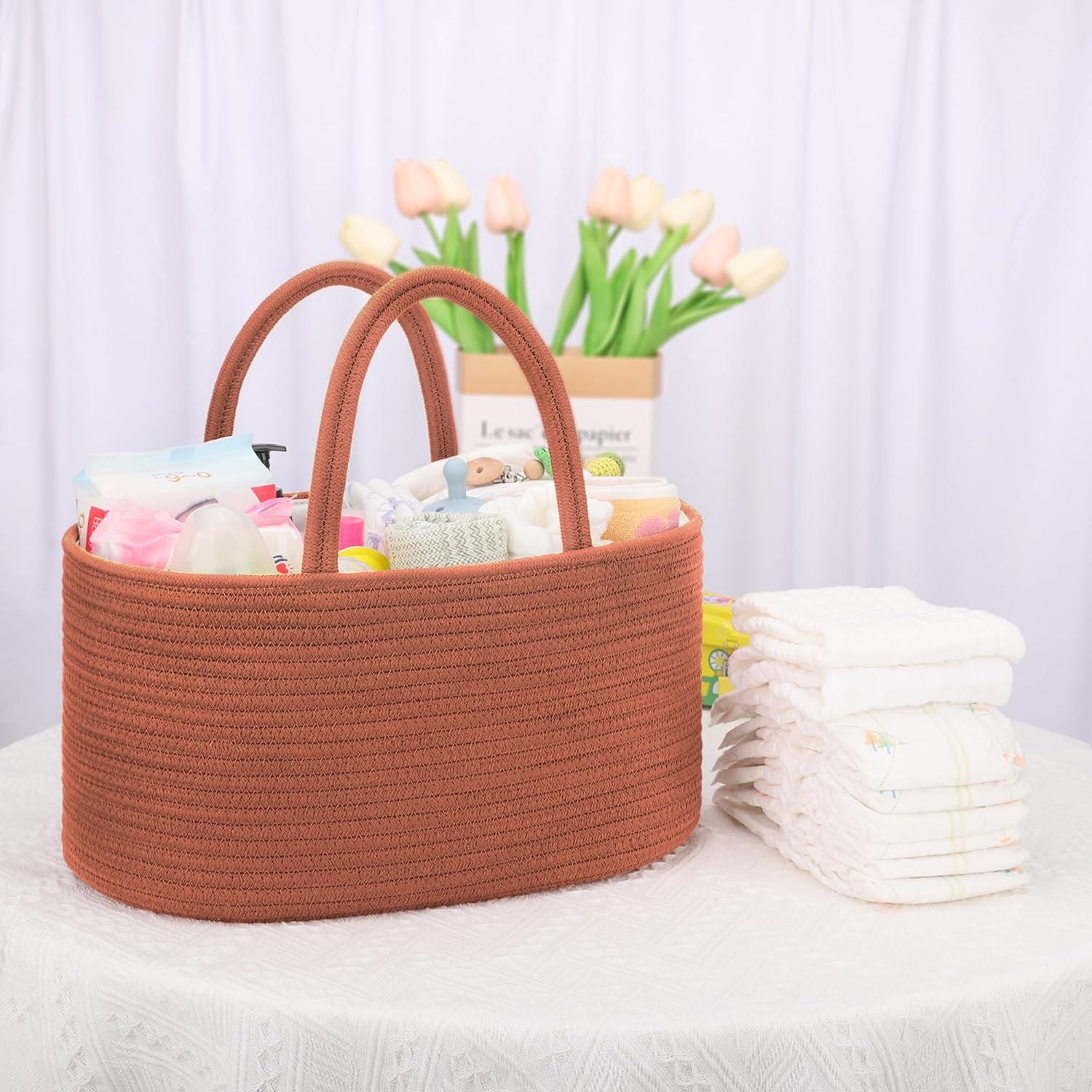 Caddy Organizador de Pañales COMSE Grande Algodón 39x25x20cm