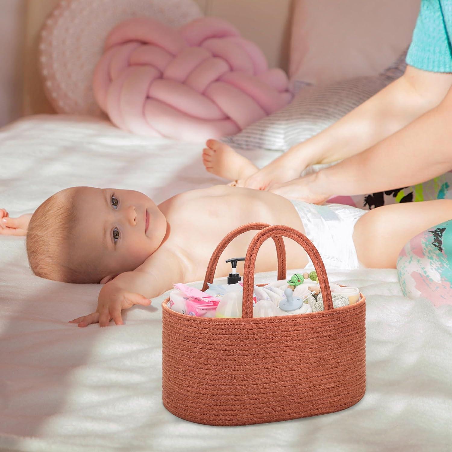 Caddy Organizador de Pañales COMSE Grande Algodón 39x25x20cm