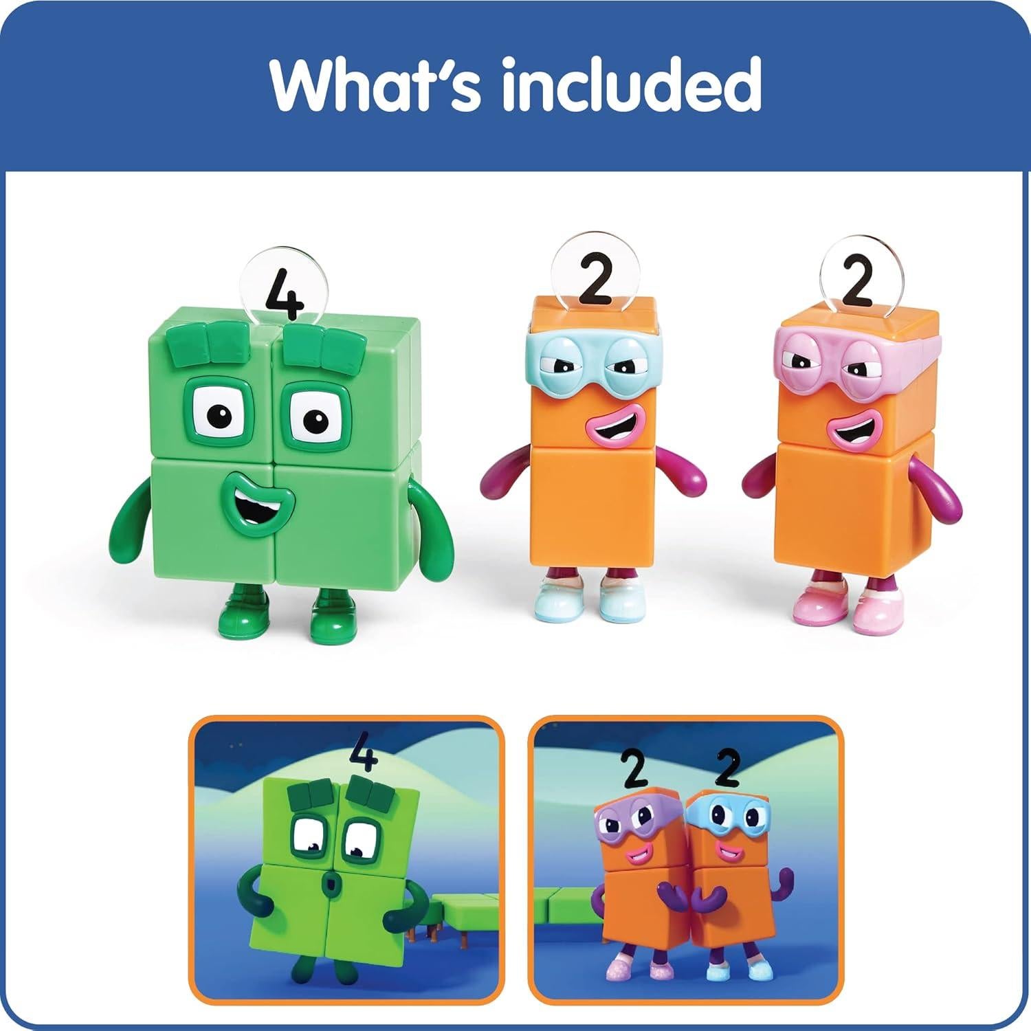 Figuras de Juguete Numberblocks Cuatro y Terribles Dos - hand2mind
