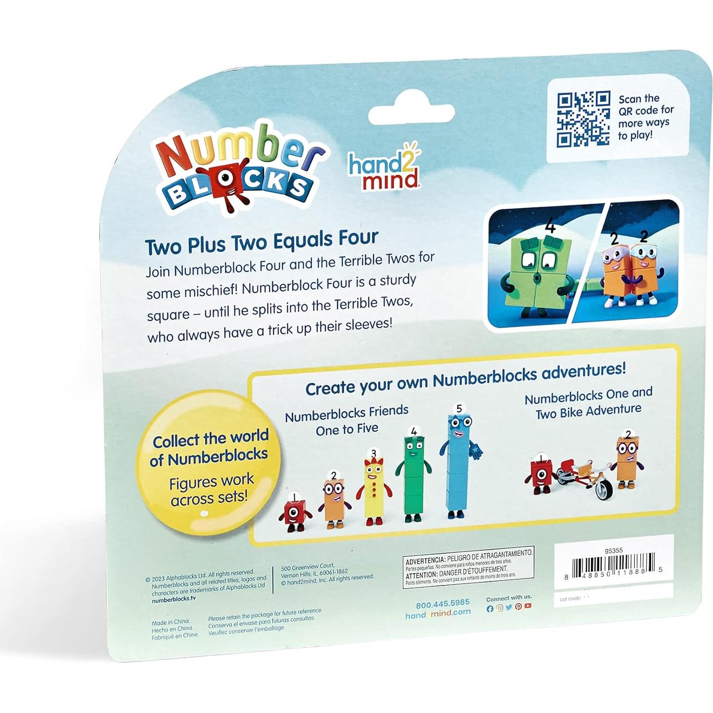 Figuras de Juguete Numberblocks Cuatro y Terribles Dos - hand2mind