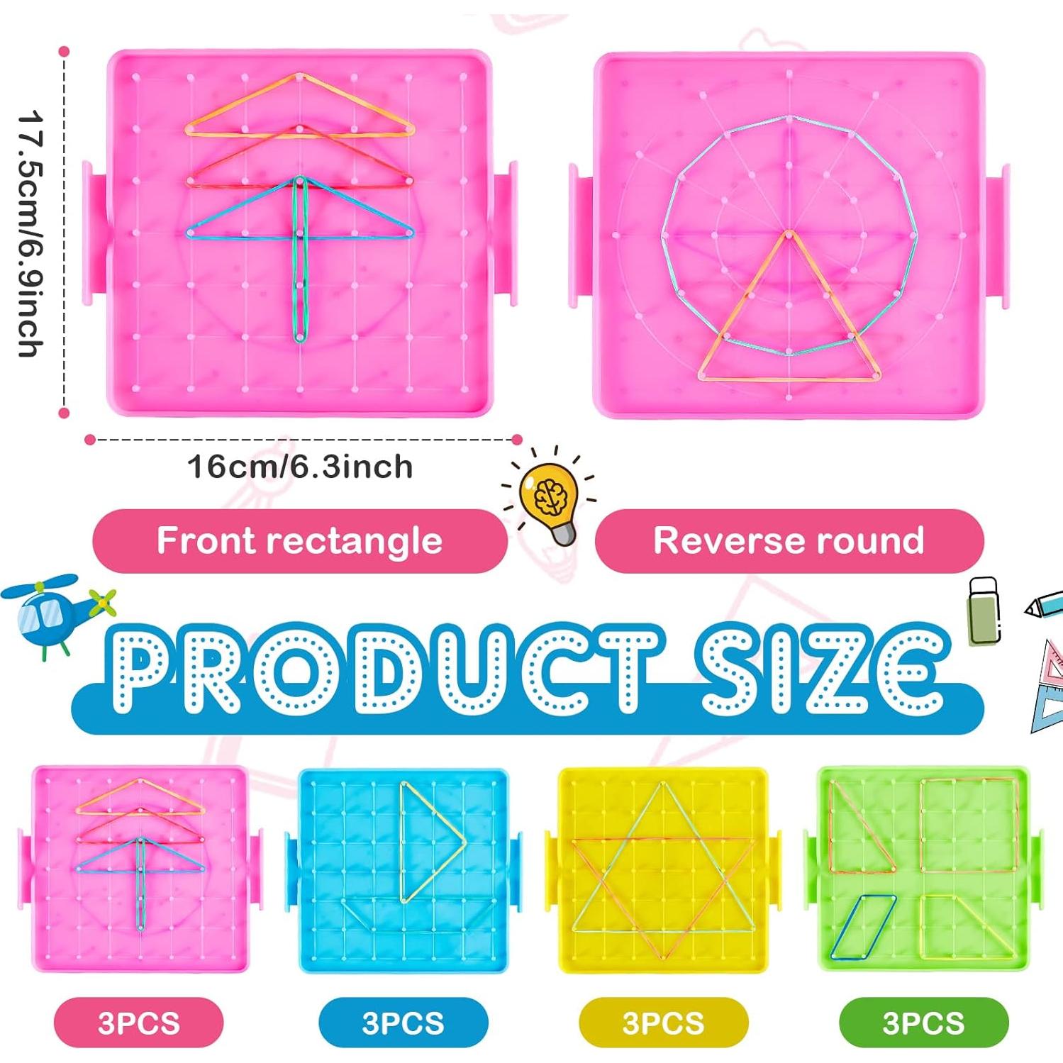 Tablero Geométrico Doble Cara Deekin 12 Piezas 27.9 cm