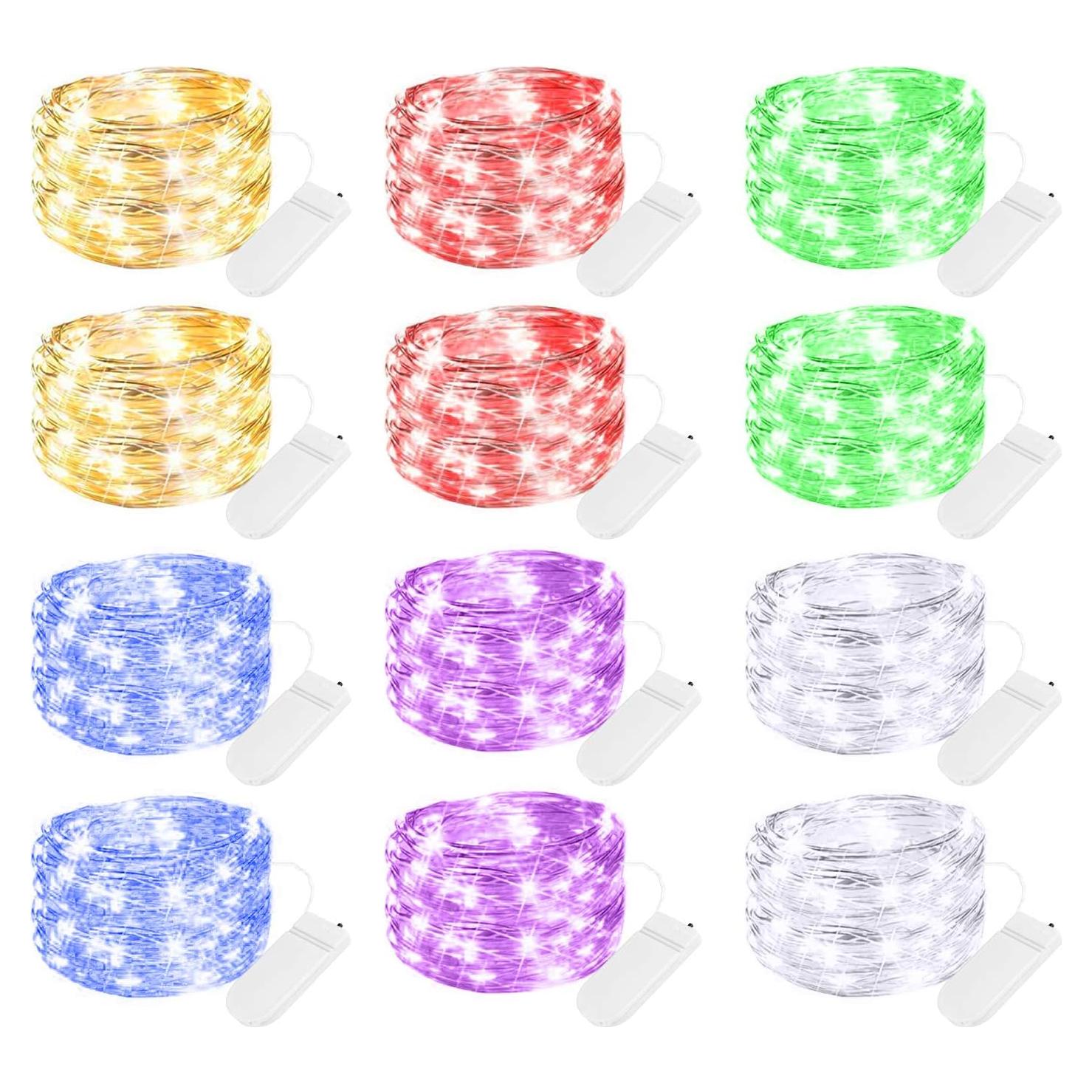 Luces de Hadas LED Brightown 12 Paquete 2.13m 20 LEDs Multicolor