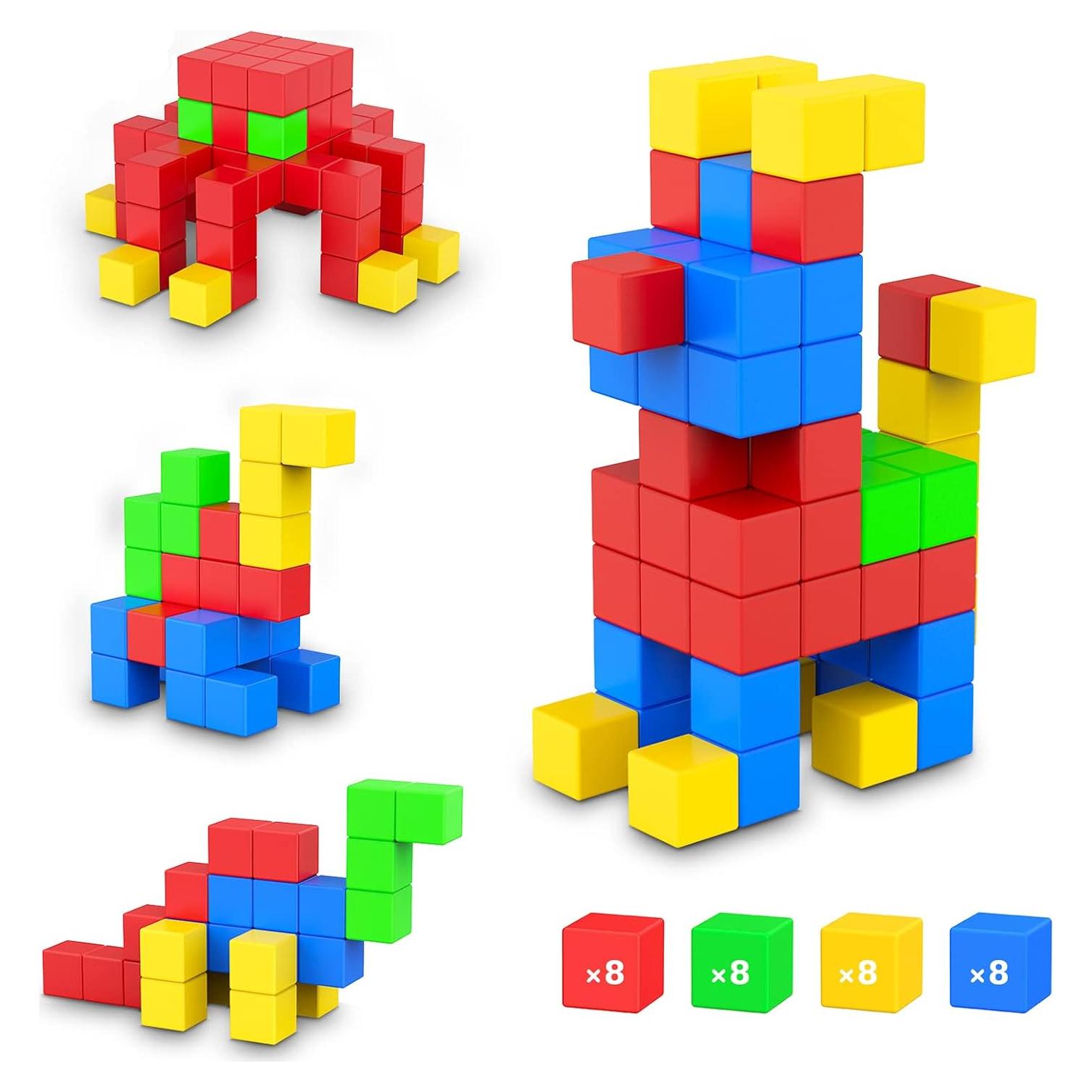 Bloques Magnéticos ROMDS 32 Piezas 2.5 cm para Niños 3+ Años