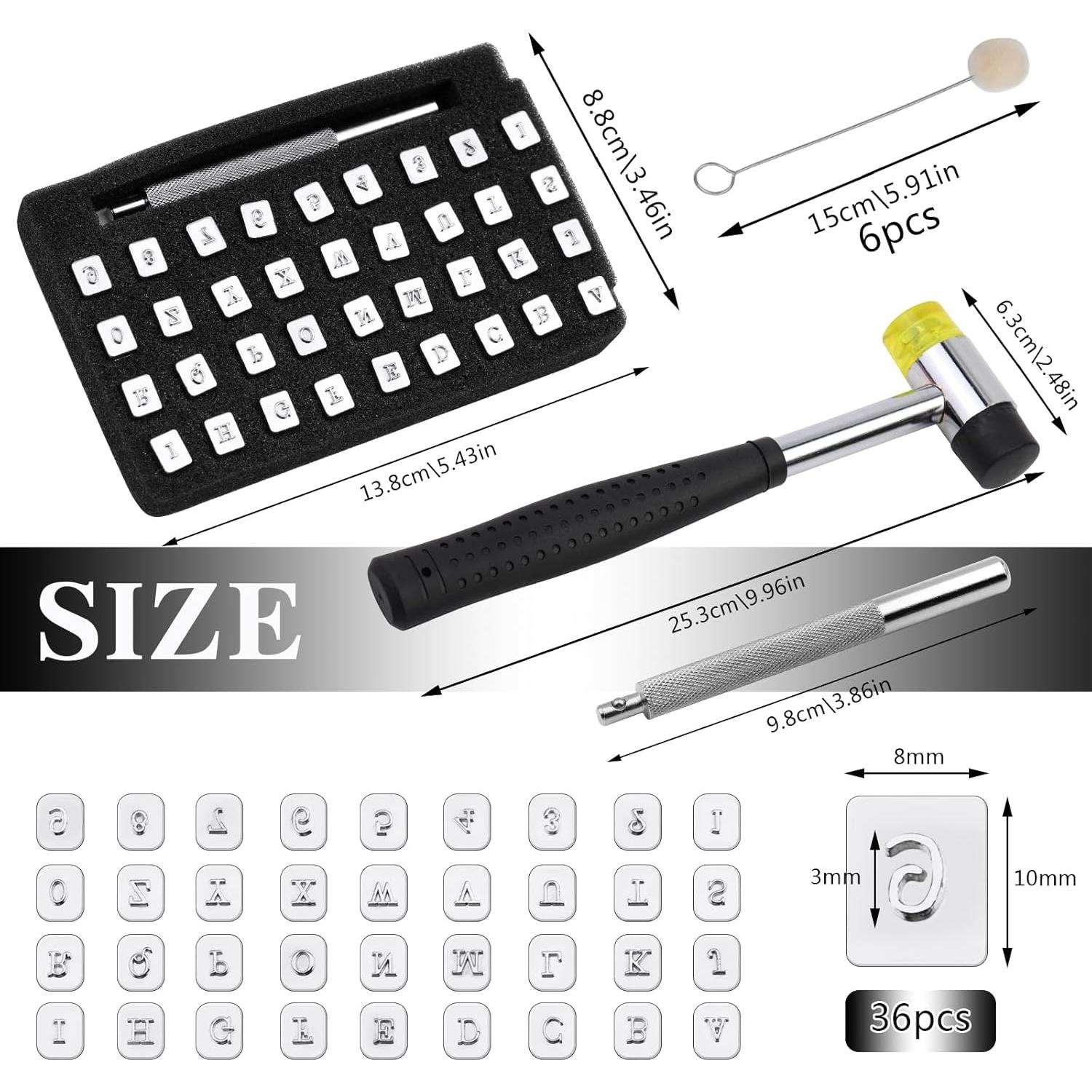 Kit de Estampado de Cuero Wonvoc 44 Pcs con Martillo y Sellos
