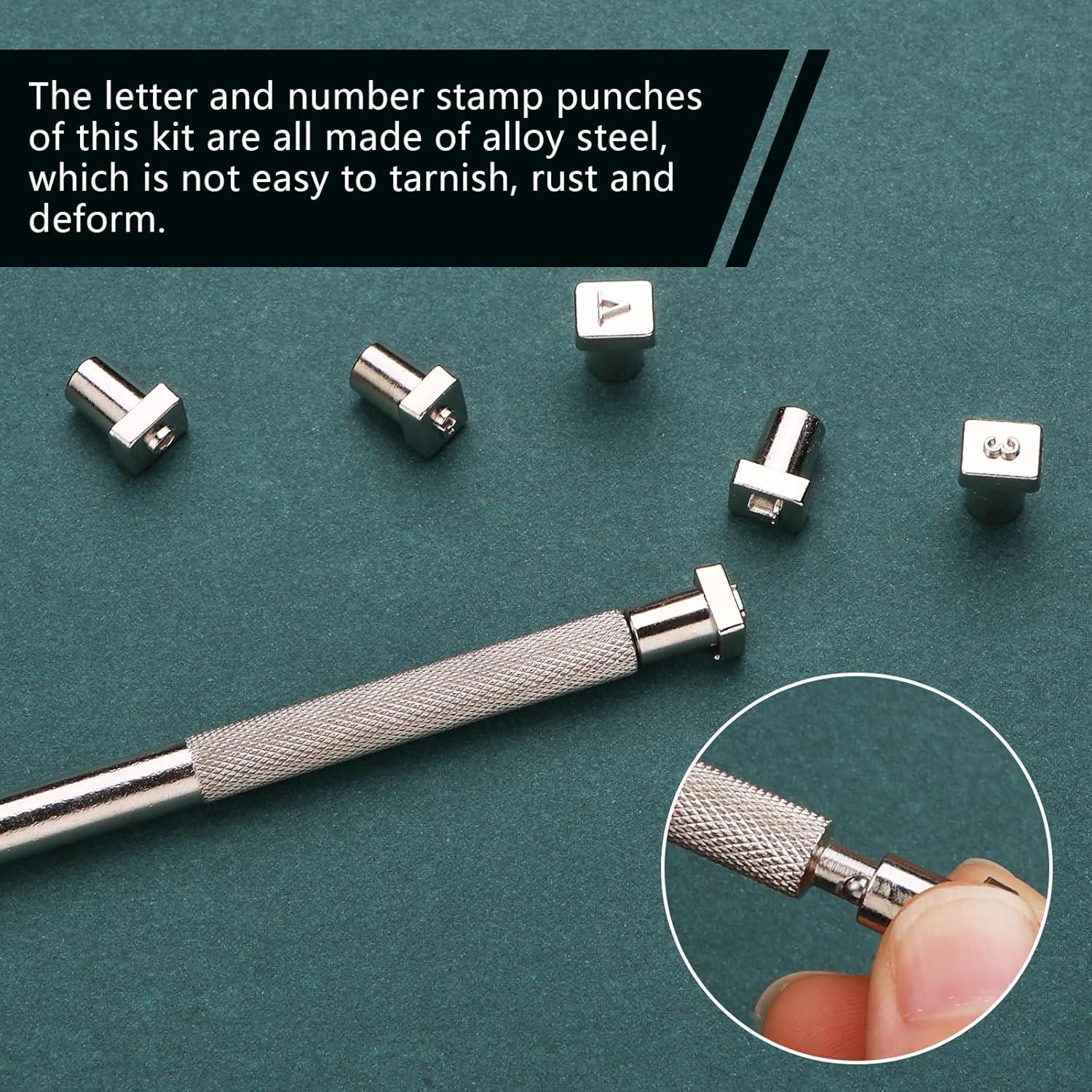 Kit de Estampado de Cuero Wonvoc 44 Pcs con Martillo y Sellos