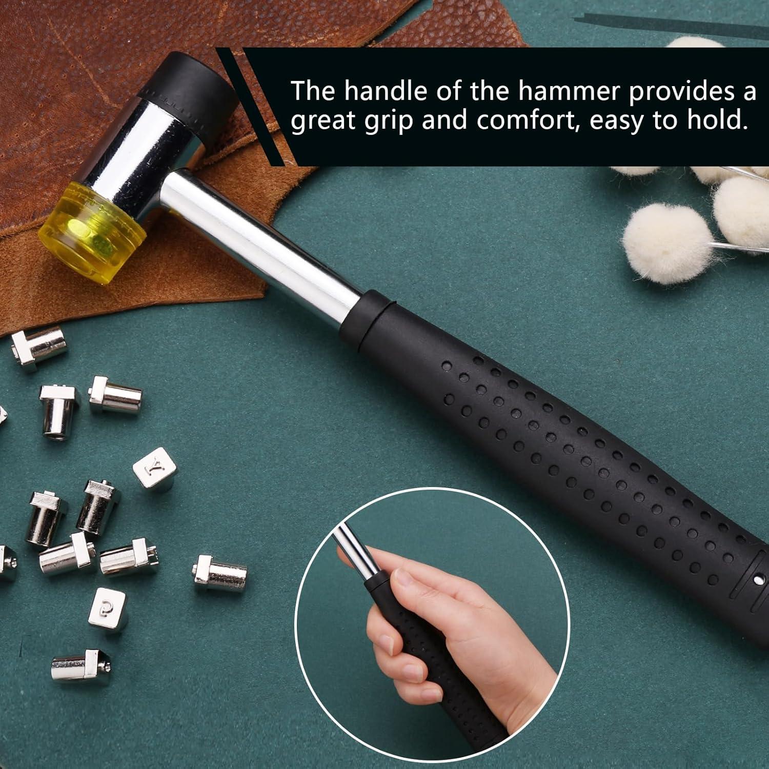 Kit de Estampado de Cuero Wonvoc 44 Pcs con Martillo y Sellos