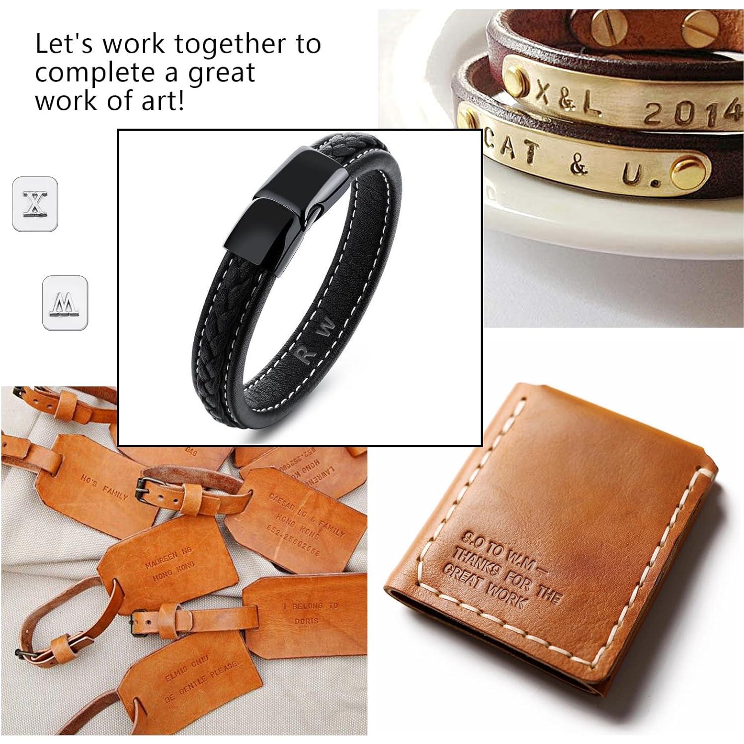 Kit de Estampado de Cuero Wonvoc 44 Pcs con Martillo y Sellos