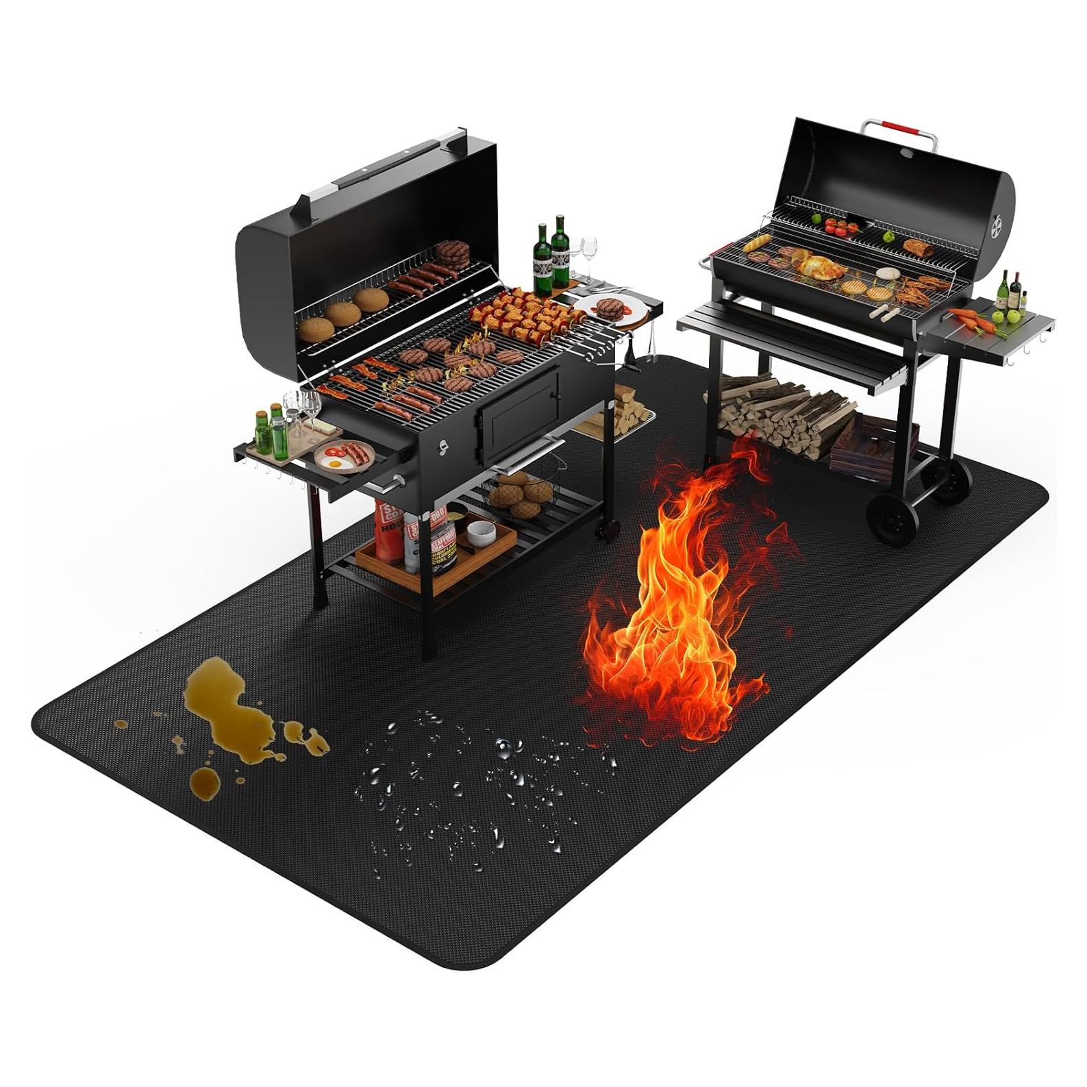 Alfombrilla para Parrilla XOHUYD 90x122 cm A Prueba de Fuego