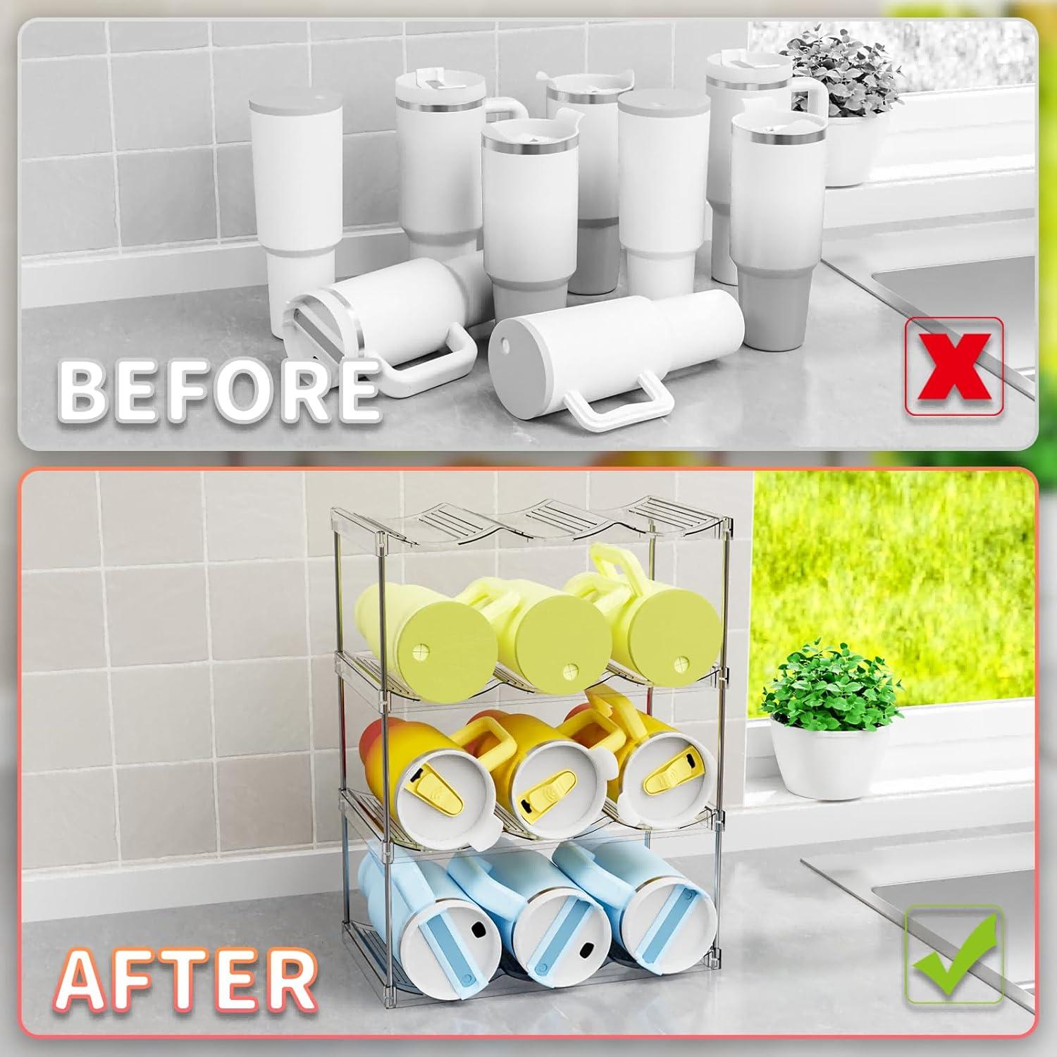 Organizador de Botellas Apilable Yieach para Stanley y Yeti 1.18L