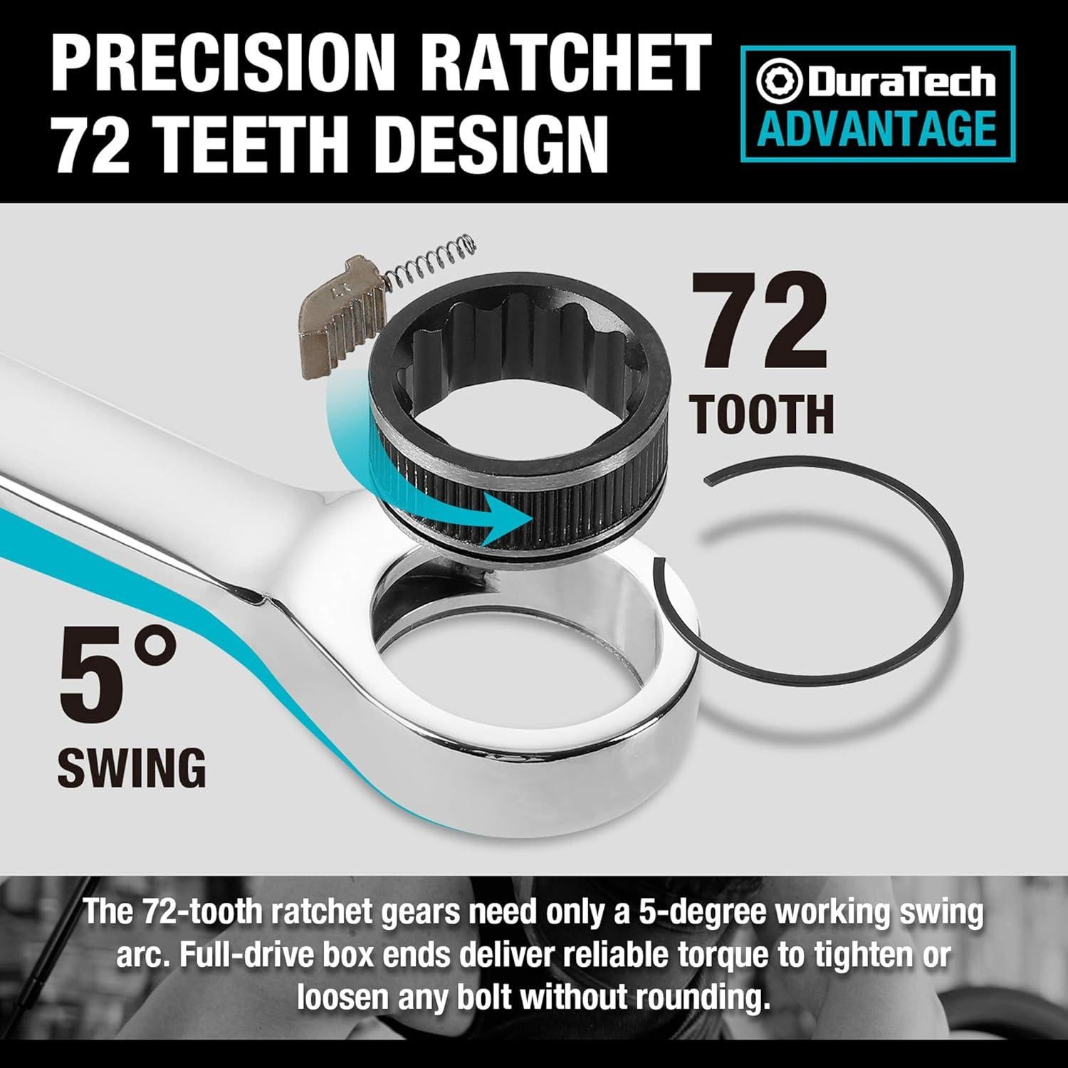 Juego de Llaves Combinadas de Carraca DURATECH 10 Piezas 6-18mm