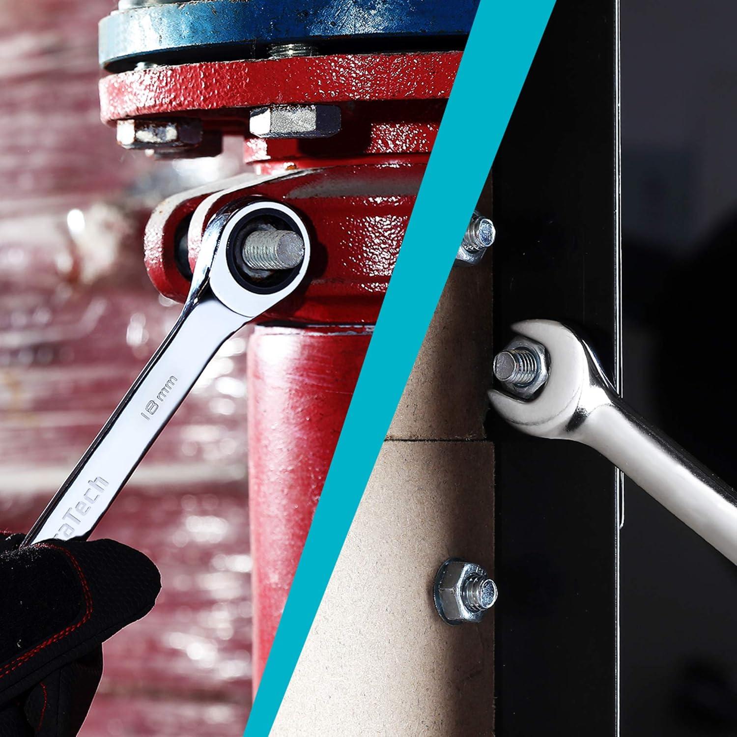 Juego de Llaves Combinadas de Carraca DURATECH 10 Piezas 6-18mm