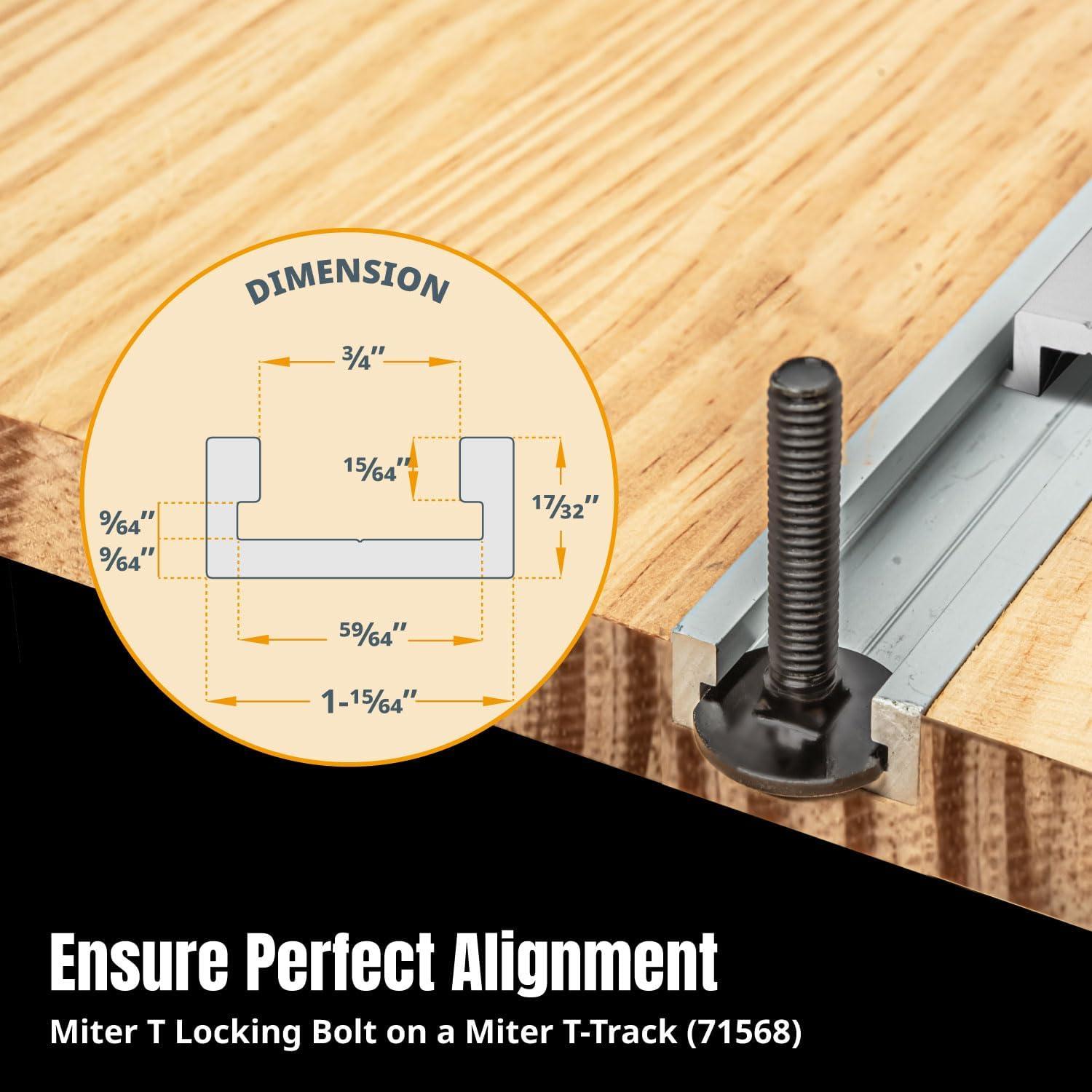Bolas de Bloqueo Miter T POWERTEC 1/4"-20 2.54 cm 10PK