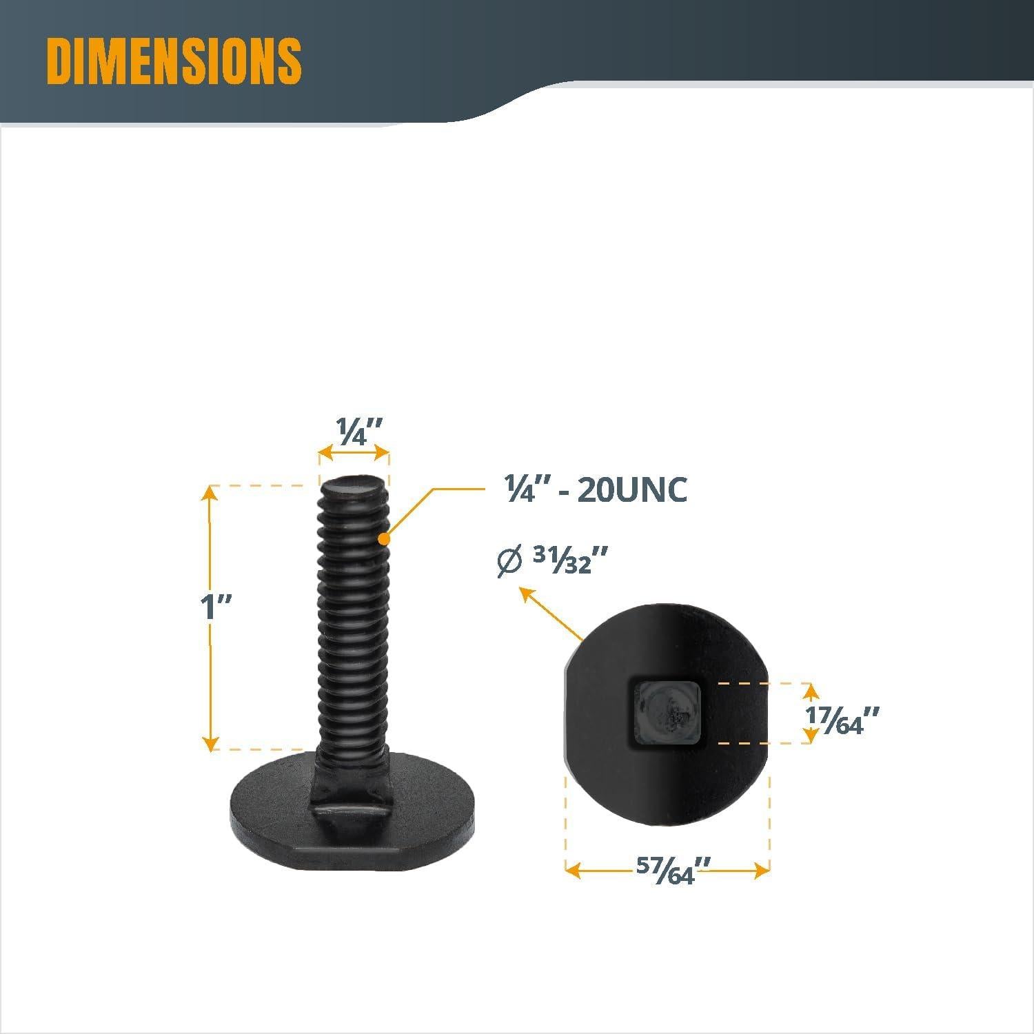 Bolas de Bloqueo Miter T POWERTEC 1/4"-20 2.54 cm 10PK