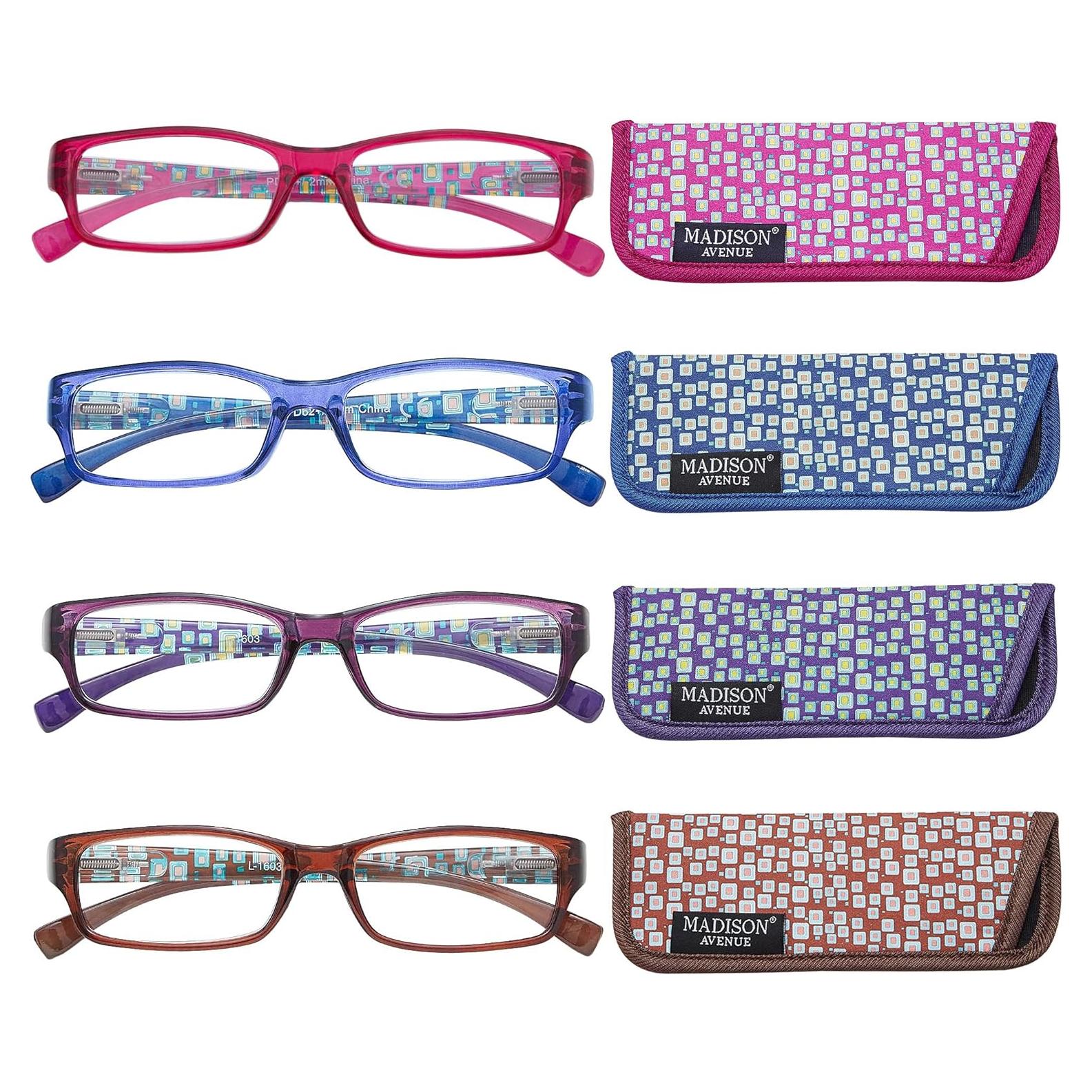 Gafas de Lectura Madison Avenue 4 Pack Mujeres Bloqueo Luz Azul