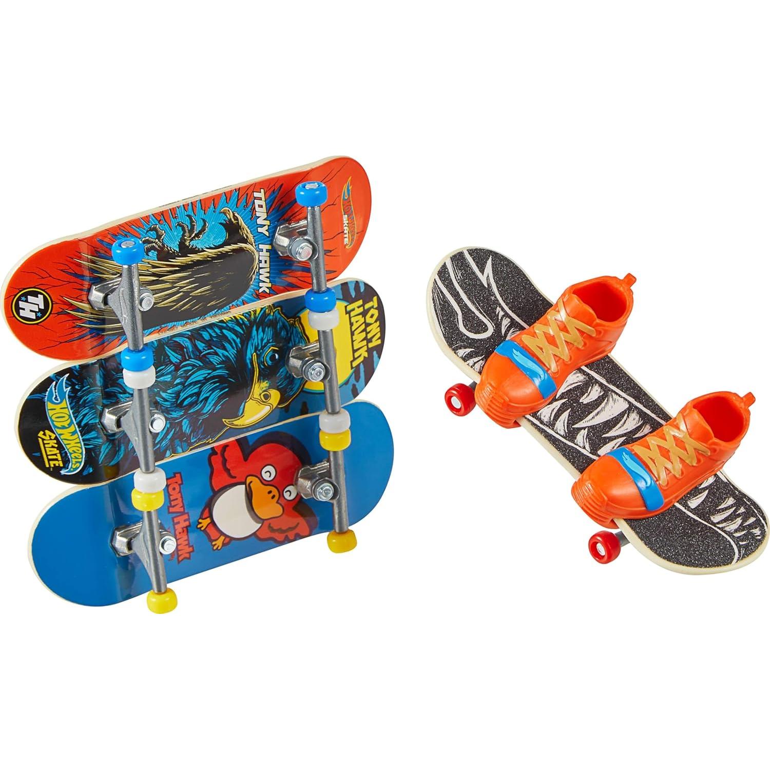Paquete Fingerboards Hot Wheels Skate + Zapatillas Tony Hawk