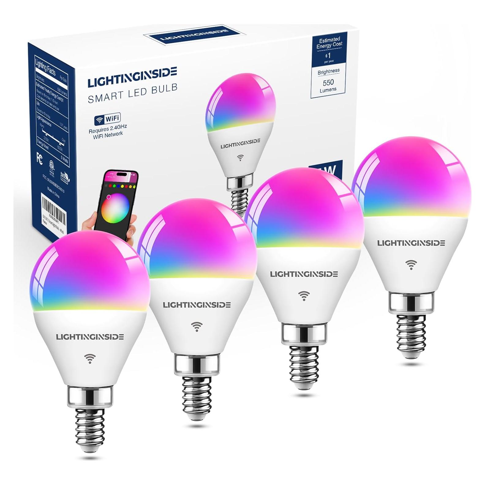 Bombillas Inteligentes E12 5W RGBW 4PCS Compatible con Alexa