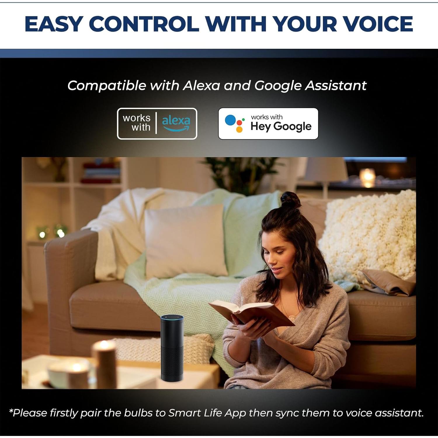 Bombillas Inteligentes E12 5W RGBW 4PCS Compatible con Alexa