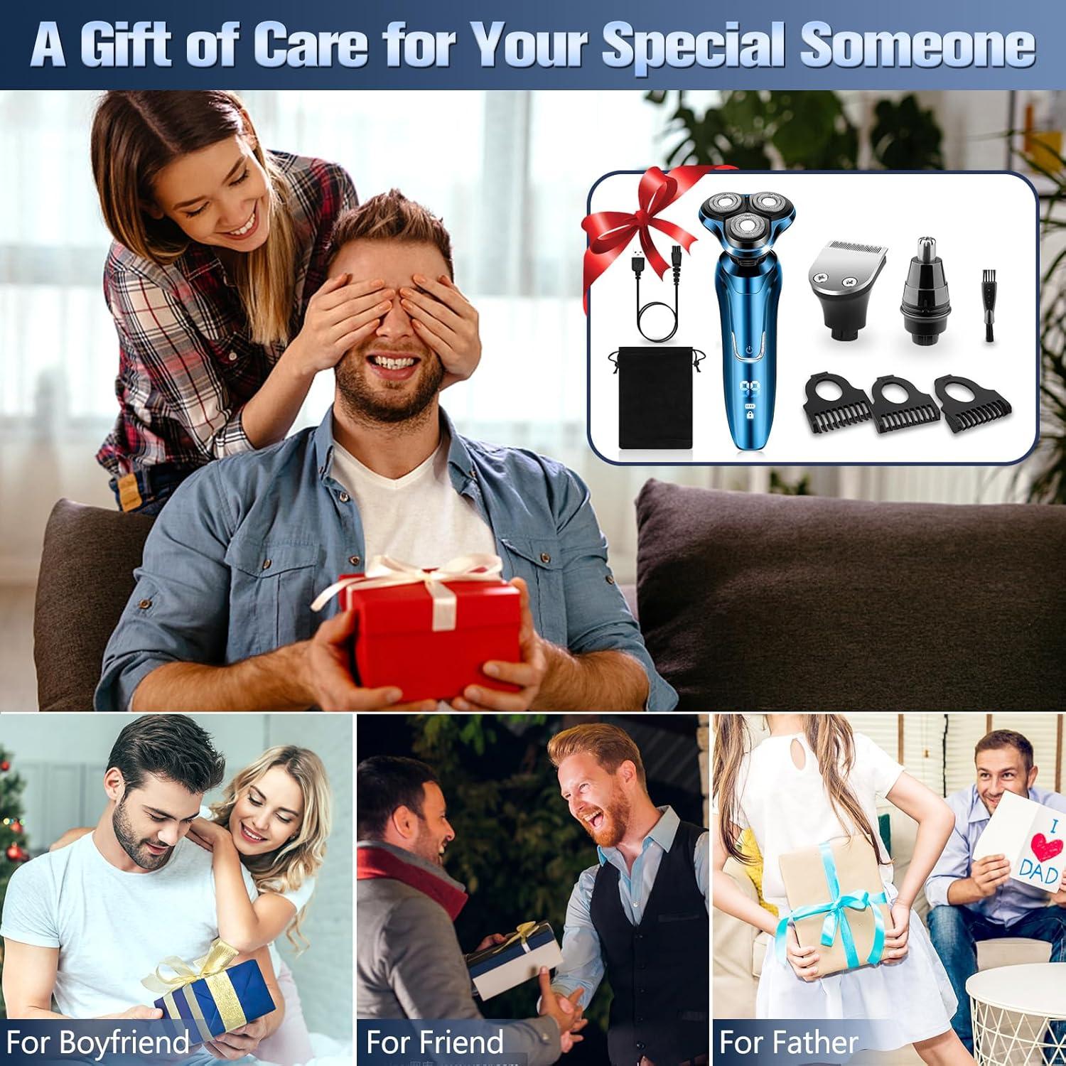 Afeitadora eléctrica Handsomeface para hombres, impermeable, recargable