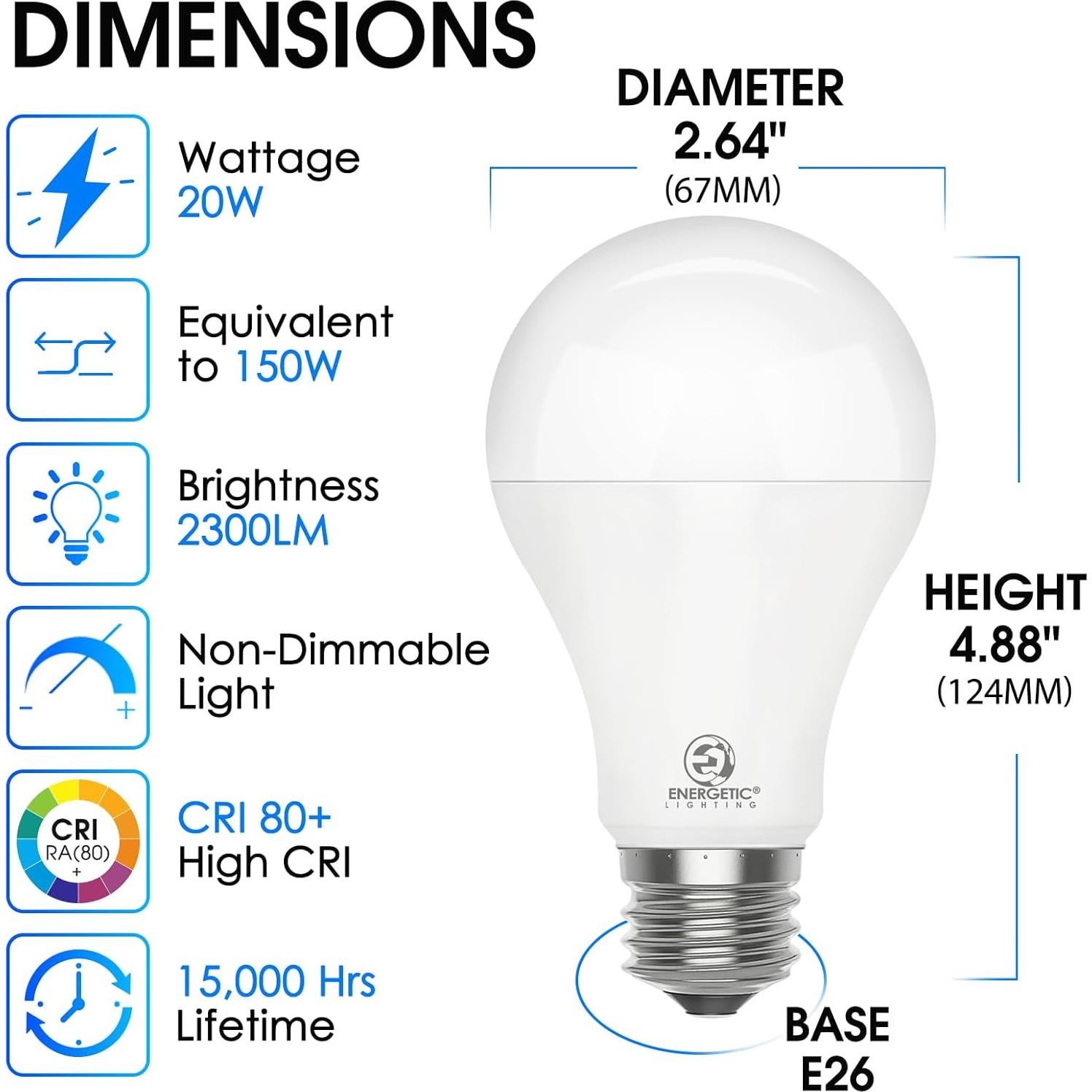 Bombillas LED E ENERGETIC LIGHTING A21 150W 2300LM 3000K