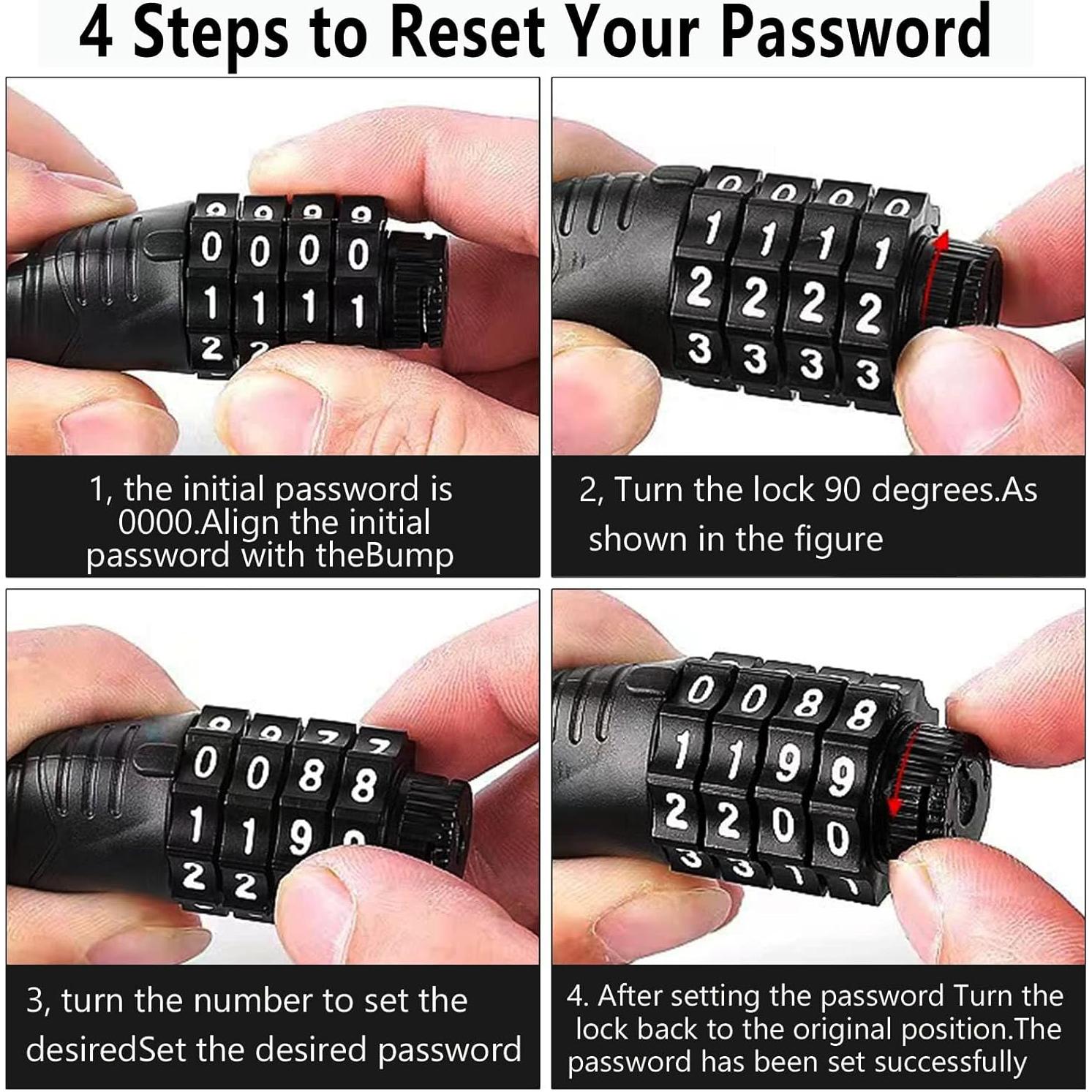 Candado Antirrobo FXINRUIA para E-Scooter 1,22m 4 Dígitos