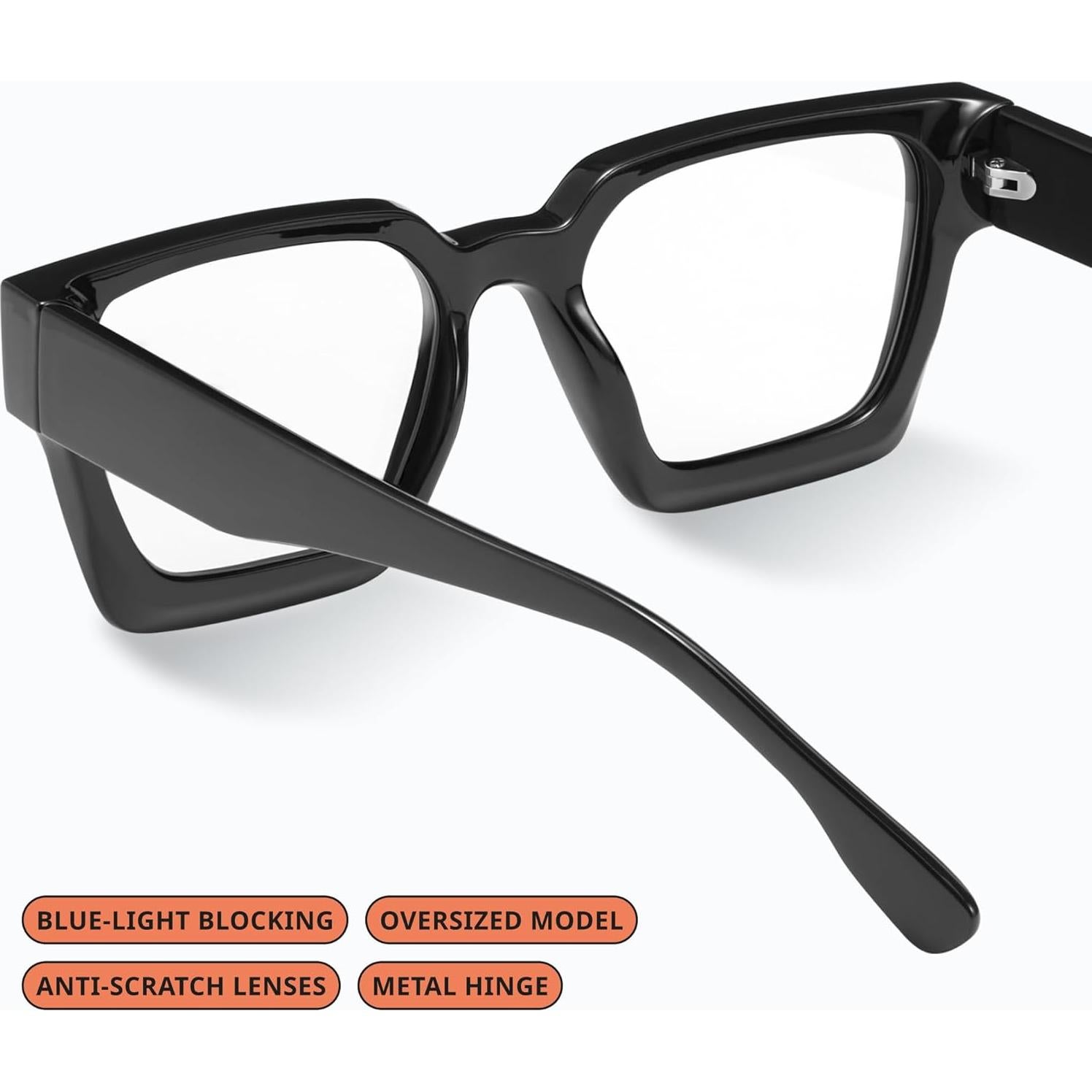 Gafas de luz azul oversized para mujer - Anti fatiga ocular