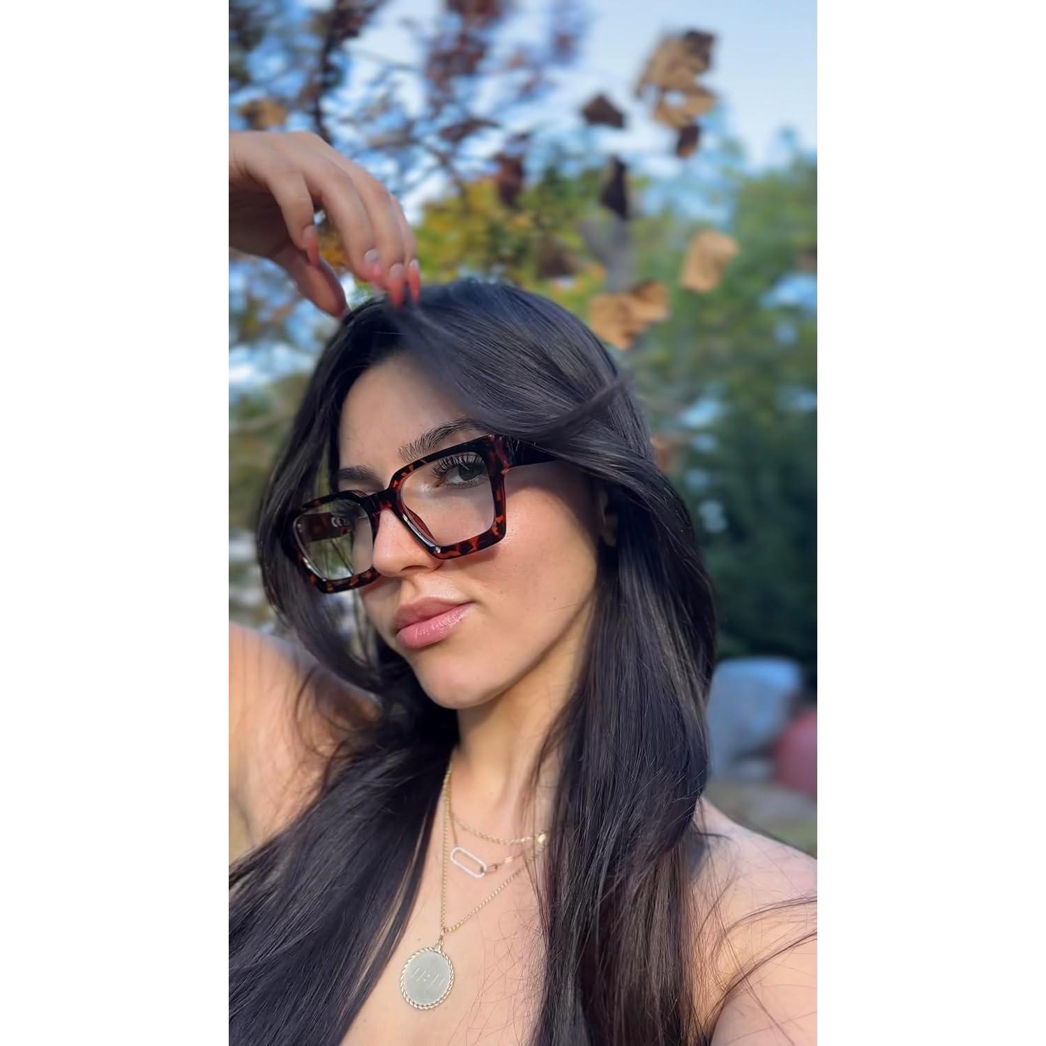 Gafas de luz azul oversized para mujer - Anti fatiga ocular