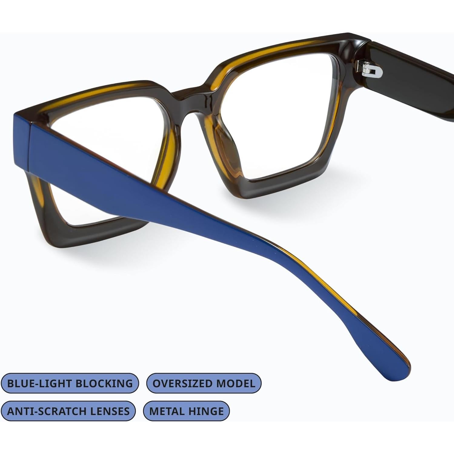 Gafas de luz azul oversized para mujer - UV400 - Anti fatiga