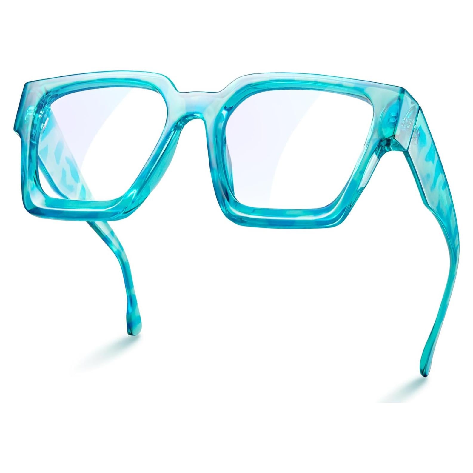 Gafas de luz azul oversized para mujer - Marco preppy chic