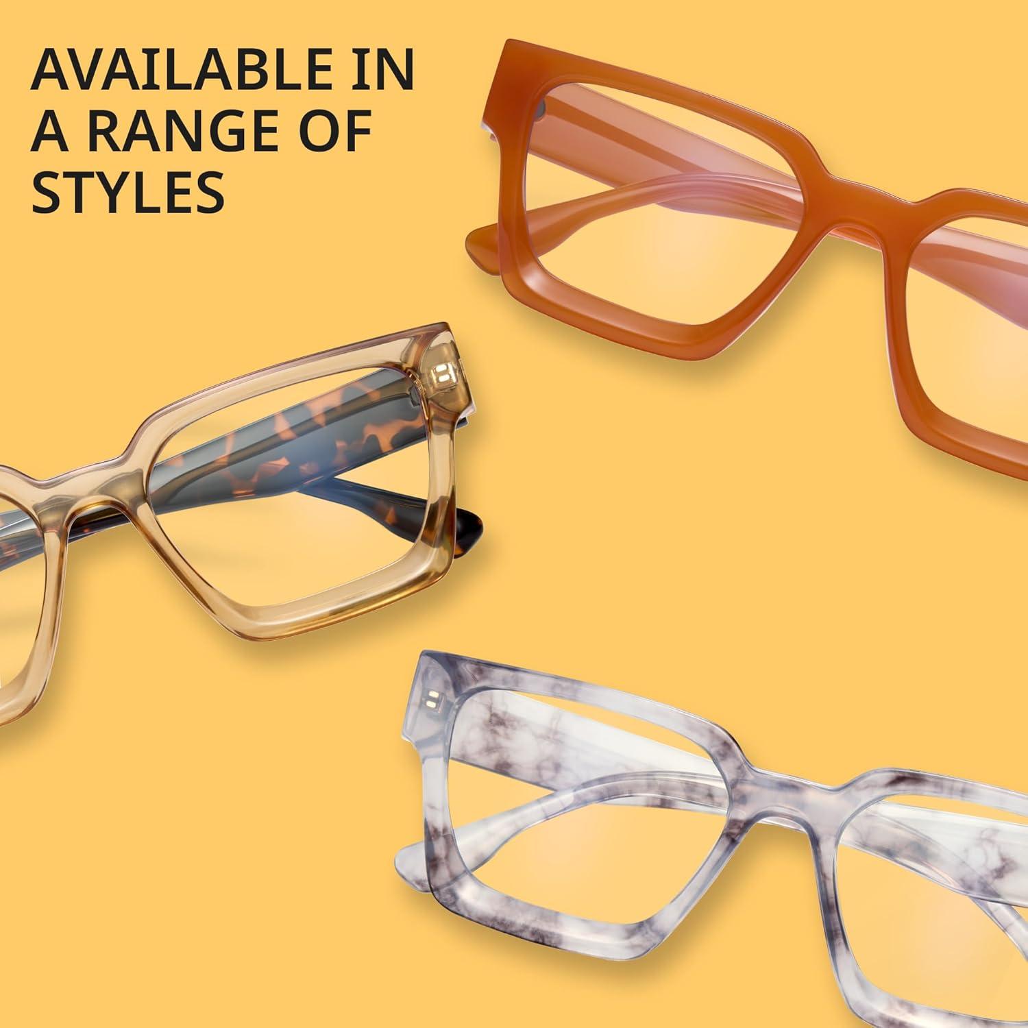 Gafas de luz azul oversized para mujer - Marco preppy chic