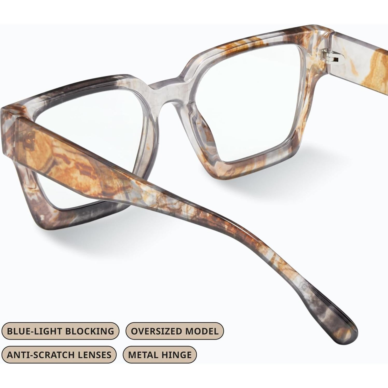 Gafas de luz azul oversized Livho para mujer - Marco chic